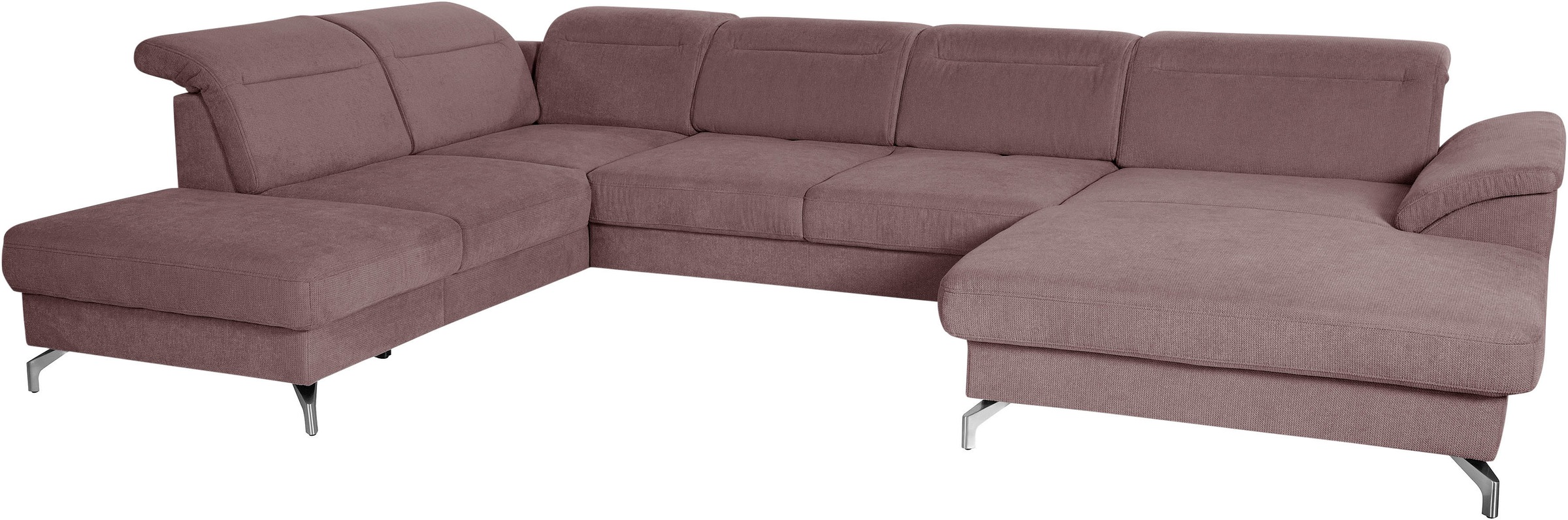 sit&more Wohnlandschaft »Percy U-Form«, 12 cm Fusshöhe, Sitztiefenverstellung, wahlweise in 2 Fussfarben