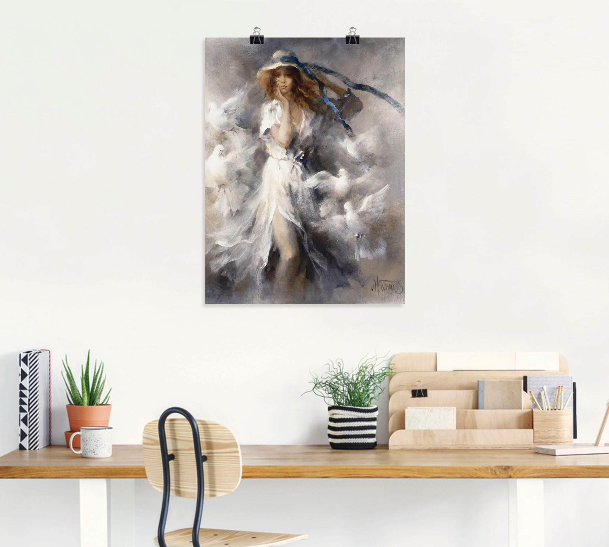 Artland Fresque murale »Tauben« 1 cuis tlg. als Leinwandbild, Poster in verschied. Grössen