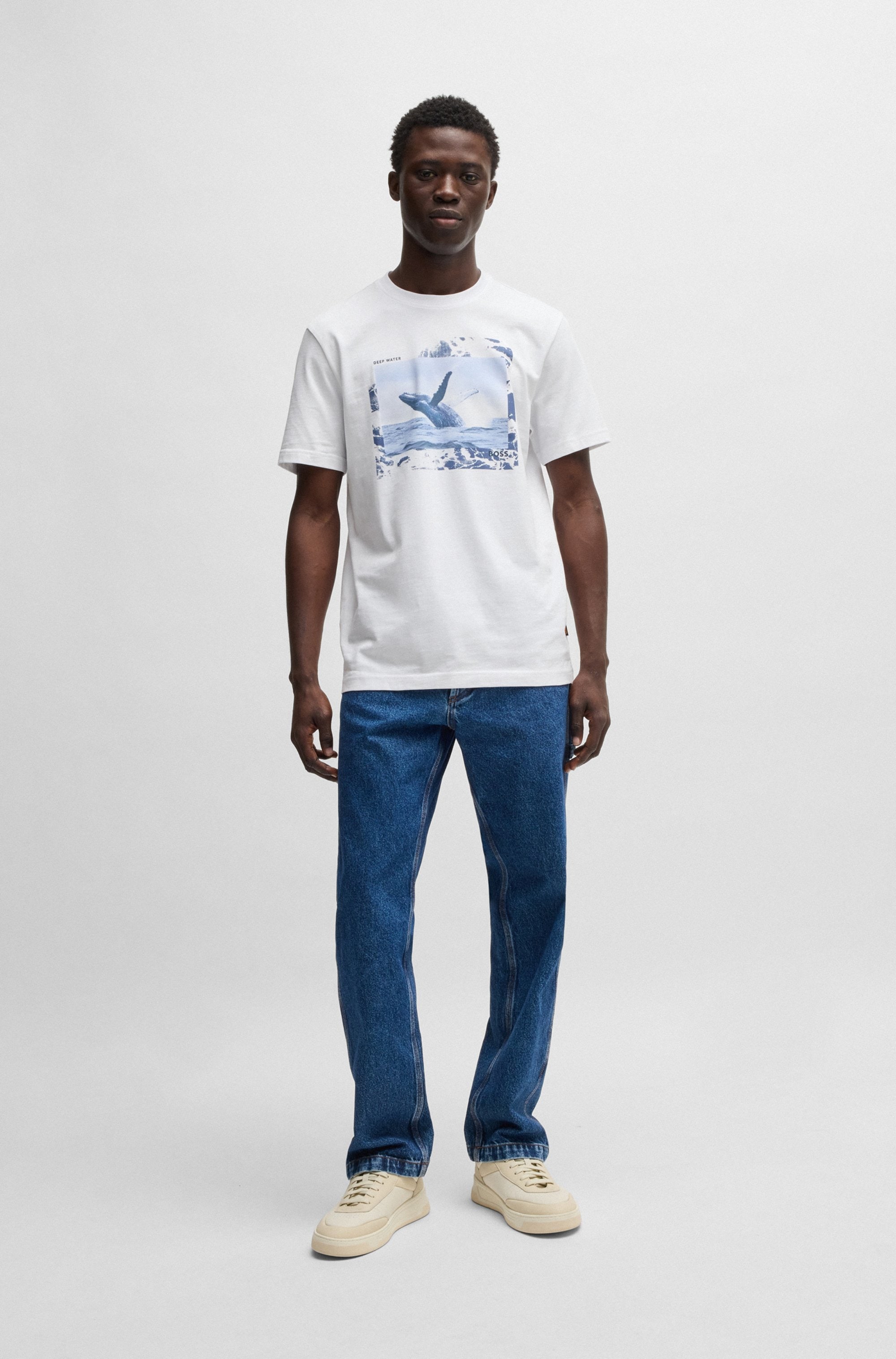 BOSS ORANGE T-Shirt »Te Dunetrace«, mit grossem Fotodruck