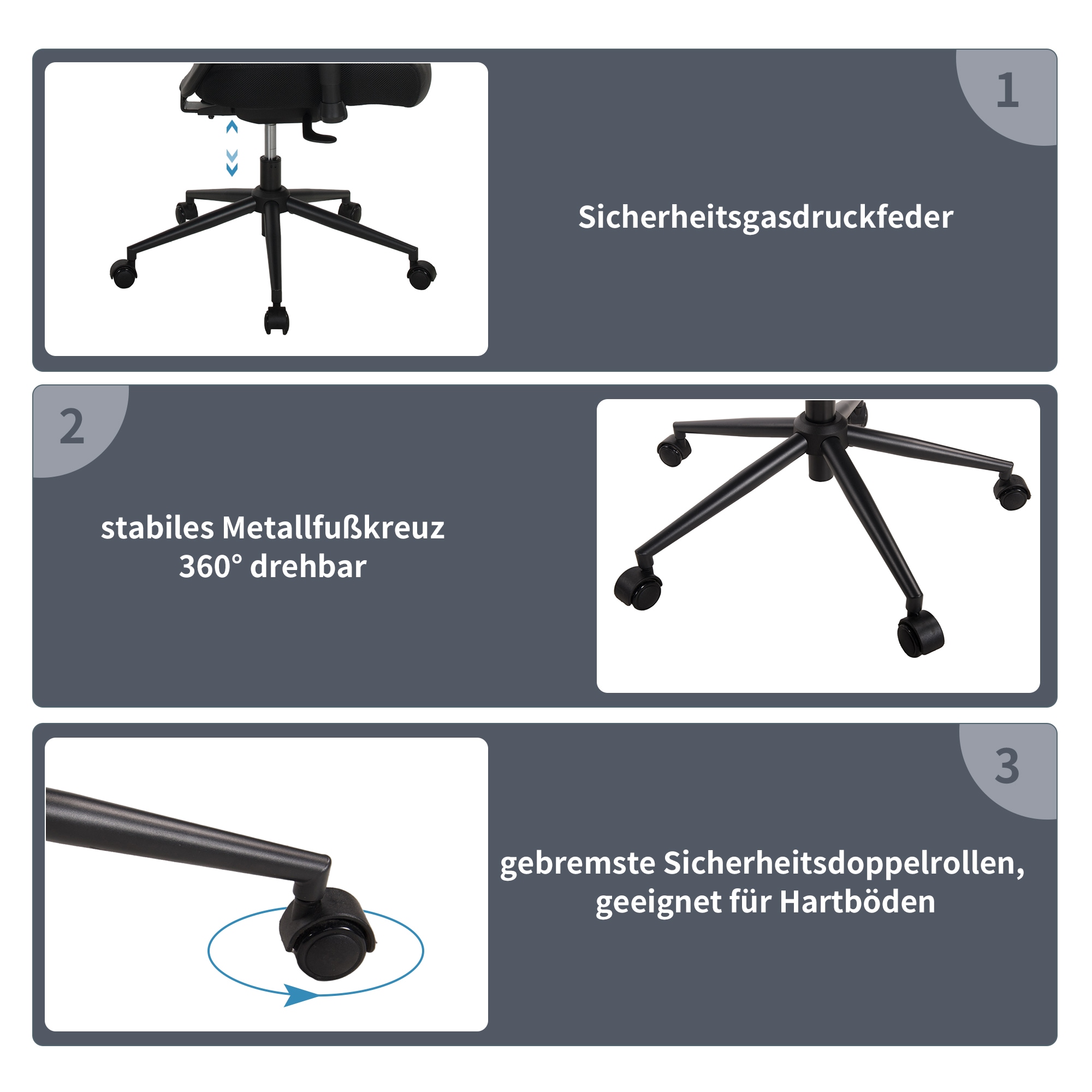 Duo Collection Chaise de bureau »TURSI« () 1 cuisaccoudoirs 2D, réglage de la profondeur et de la hauteur d'assise, microfibre aspect cuir