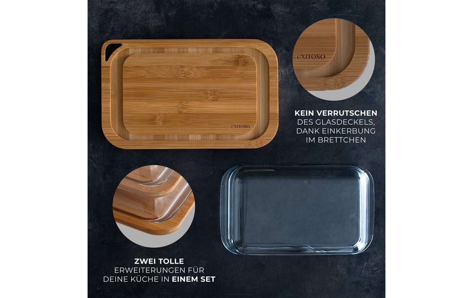 Vorratsdose »Exitoso Vorratsbehälter Vorratsdose - 2er Set 2.5 l, Weiss«, (Set, 2 tlg.)