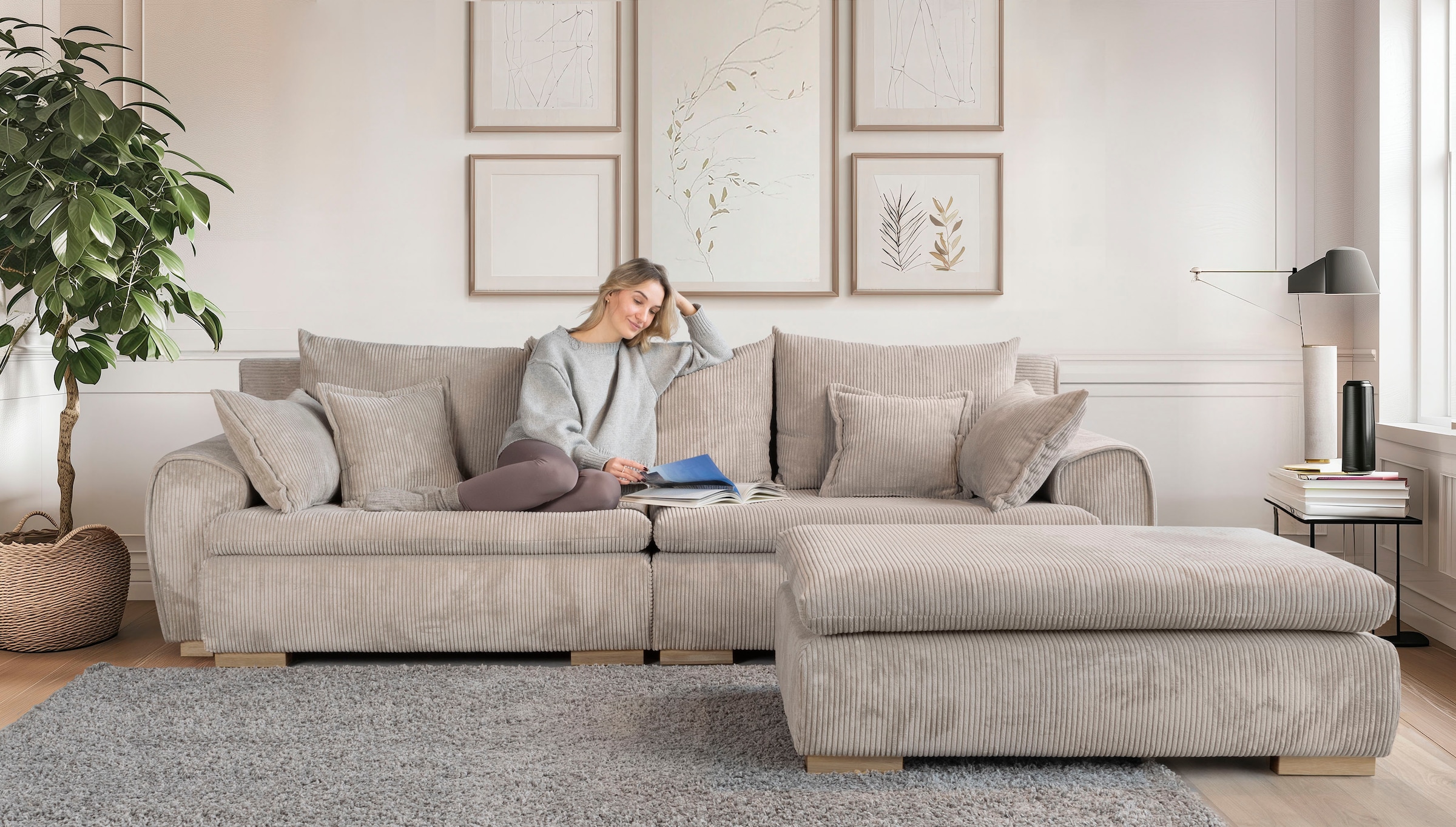 Home affaire Big-Sofa »Katja, B: 275 cm - OTTO. Verlässliche Qualität.« Mega-Sofa mit 4 Zierkissen