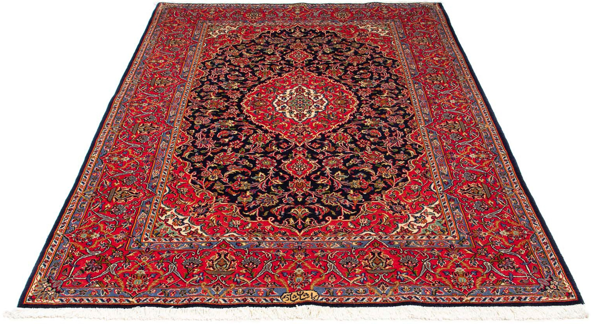 Image of morgenland Orientteppich »Perser - Keshan - 220 x 144 cm - rot«, rechteckig, 10 mm Höhe, Wohnzimmer, Handgeknüpft, Einzelstück mit Zertifikat bei Ackermann Versand Schweiz