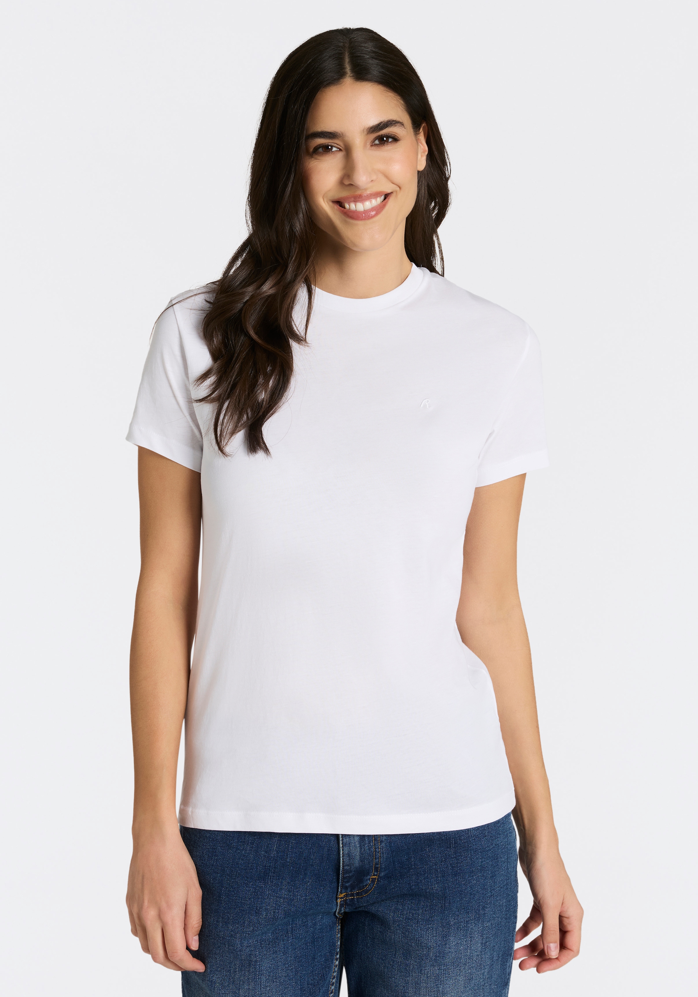 Image of Replay T-Shirt mit Rundhals, reine Baumwolle