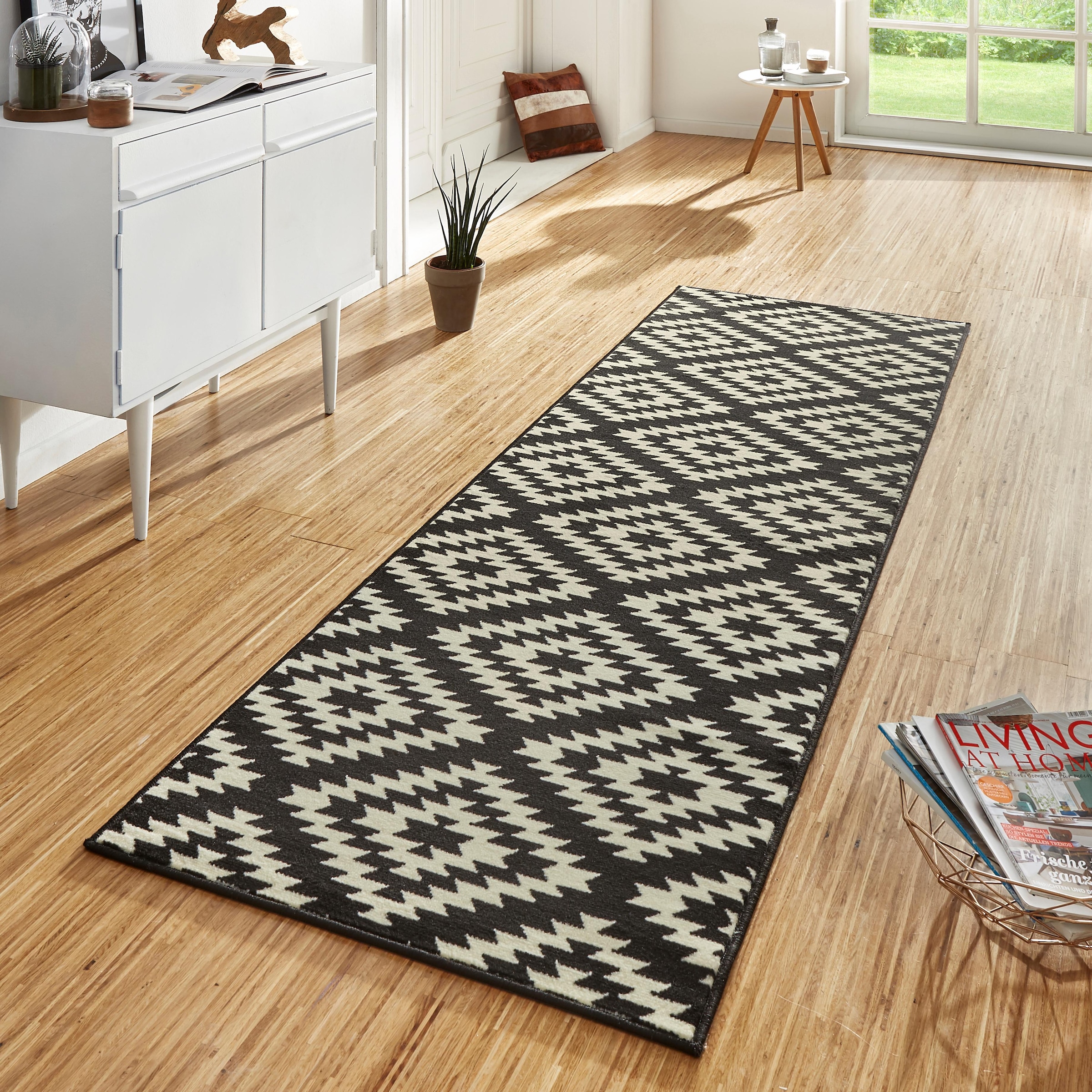 Image of HANSE Home Läufer "Nordic" rechteckig 9 mm Höhe Kurzflor, Raute, Teppich, Weich, Esszimmer, Kinderzimmer, Flur, Modern