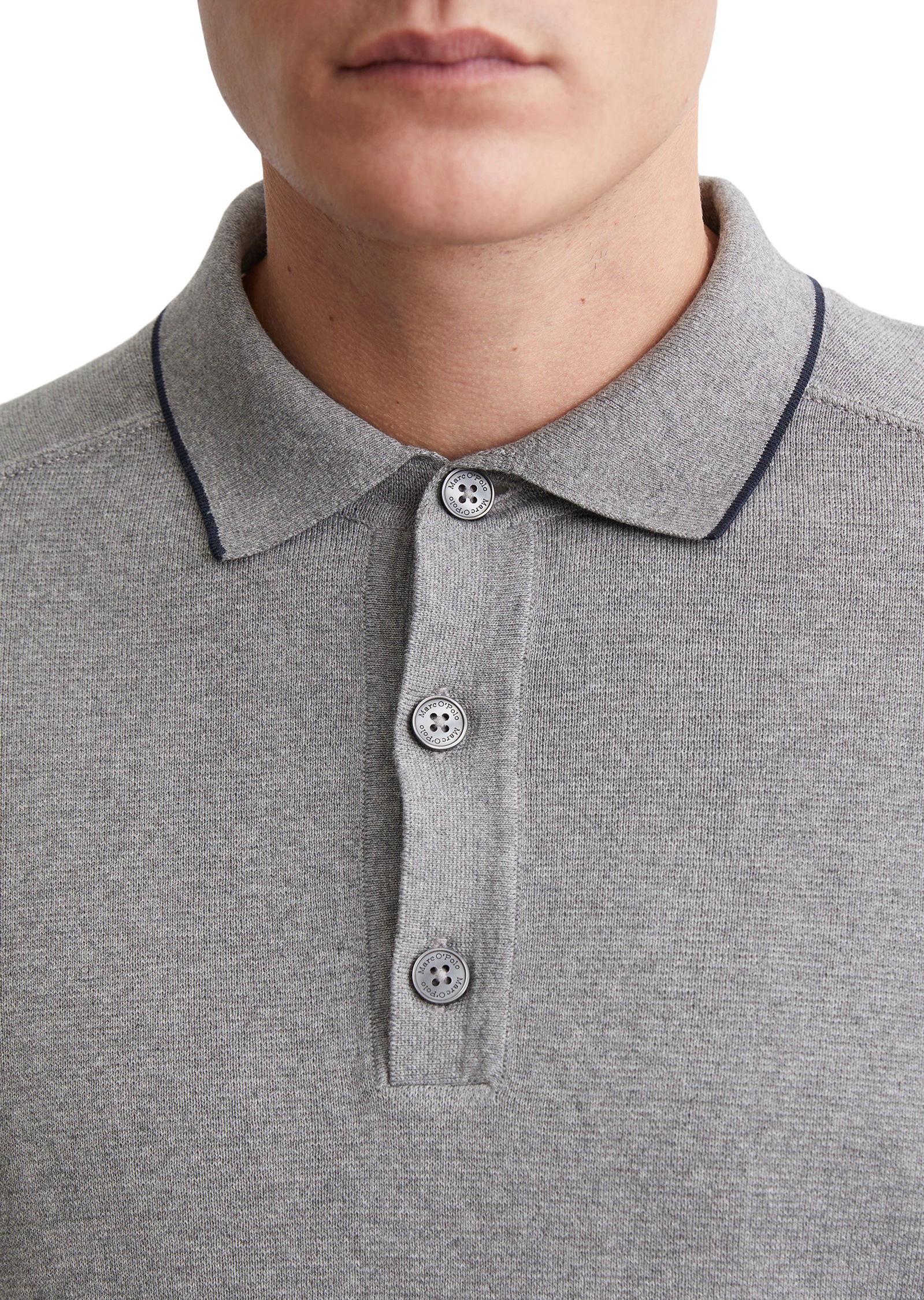 Marc O'Polo Polokragenpullover, elegante, dicht gestrickte Milano-Struktur