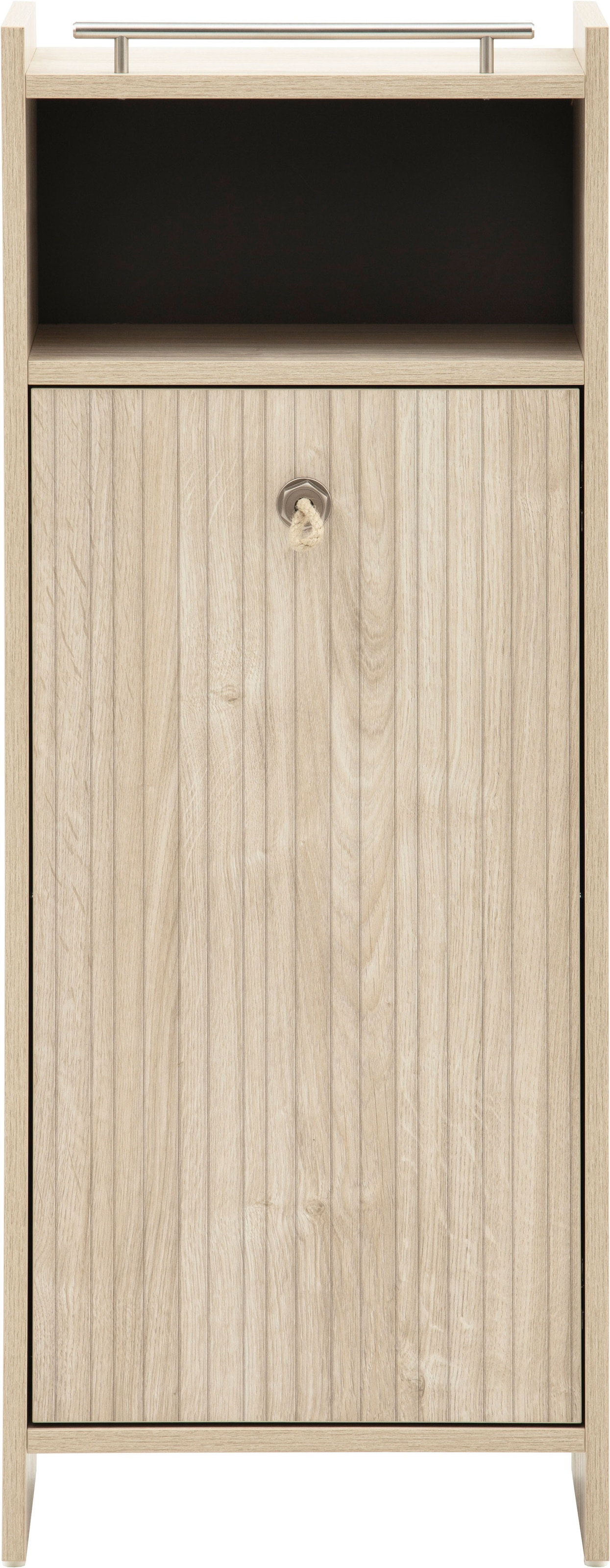 Schildmeyer Armoire intermédiaire »SONDERBY, 1 Tür & 1 offenes Fach, Höhe 104,2 cm, MADE IN GERMANY« 1 cuis tlg. poignées en corde dans un style maritime, FABRIQUÉ EN ALLEMAGNE