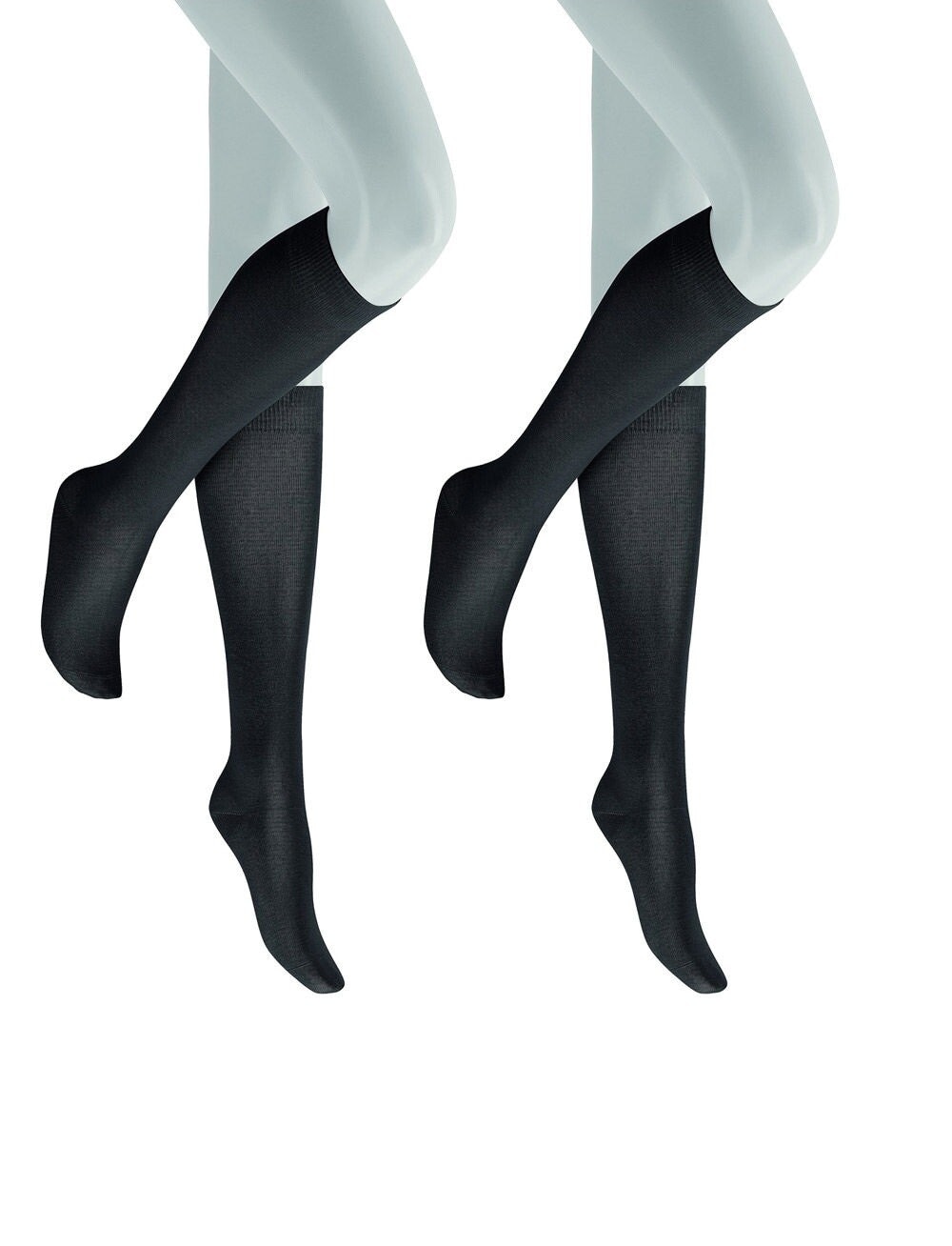 Hudson Mi-bas »ONLY 2-PACK« 2er Pack,  Komfortbund mit weitem Fussausschnitt