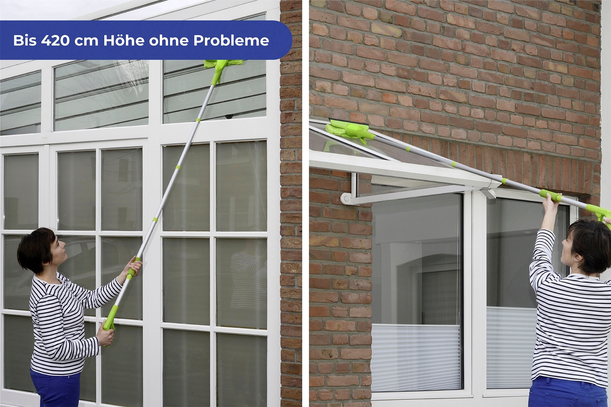 Maximex Fensterreiniger, mit Reinigungsbürste für Tür- und Fensterritzen