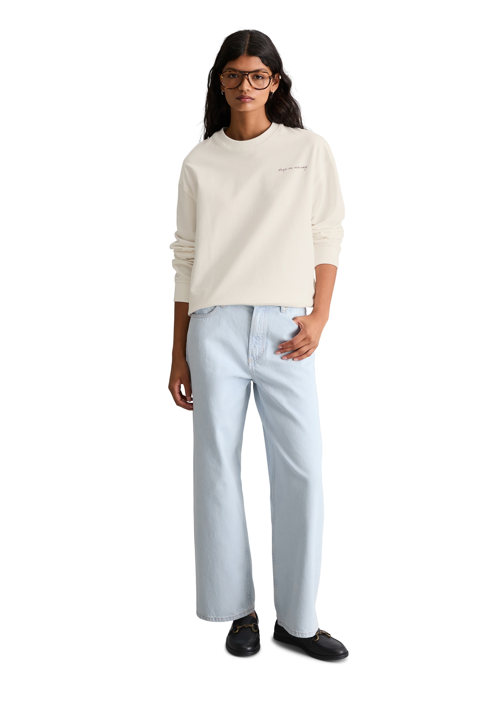 Marc O'Polo DENIM Sweat-shirt , oversize avec imprimé marqué dans le dos
