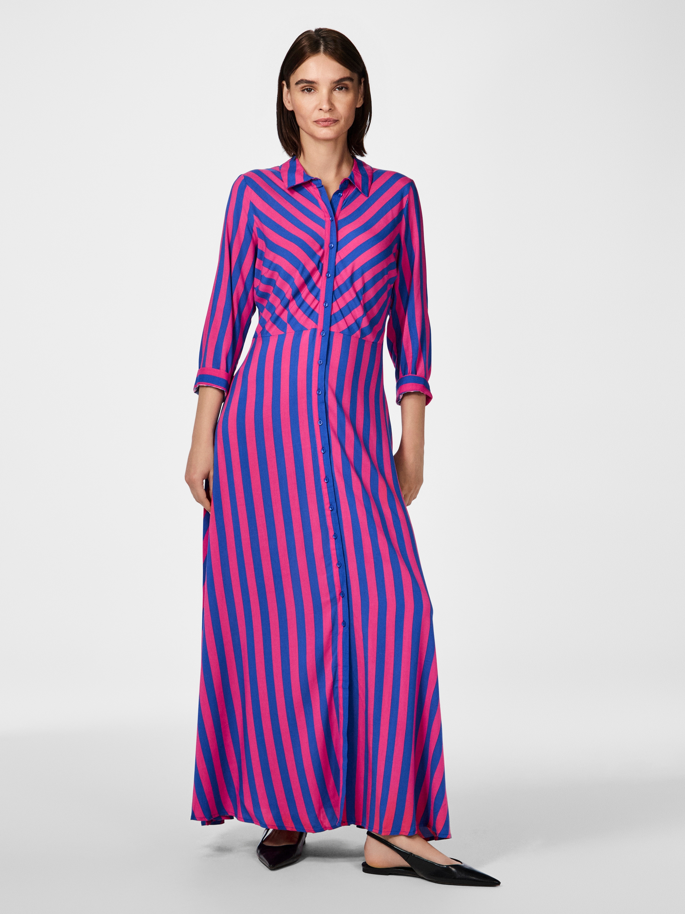 Y.A.S Hemdblusenkleid »YASSAVANNA LONG SHIRT DRESS«, Sommerkleid, mit 3/4 Ärmel
