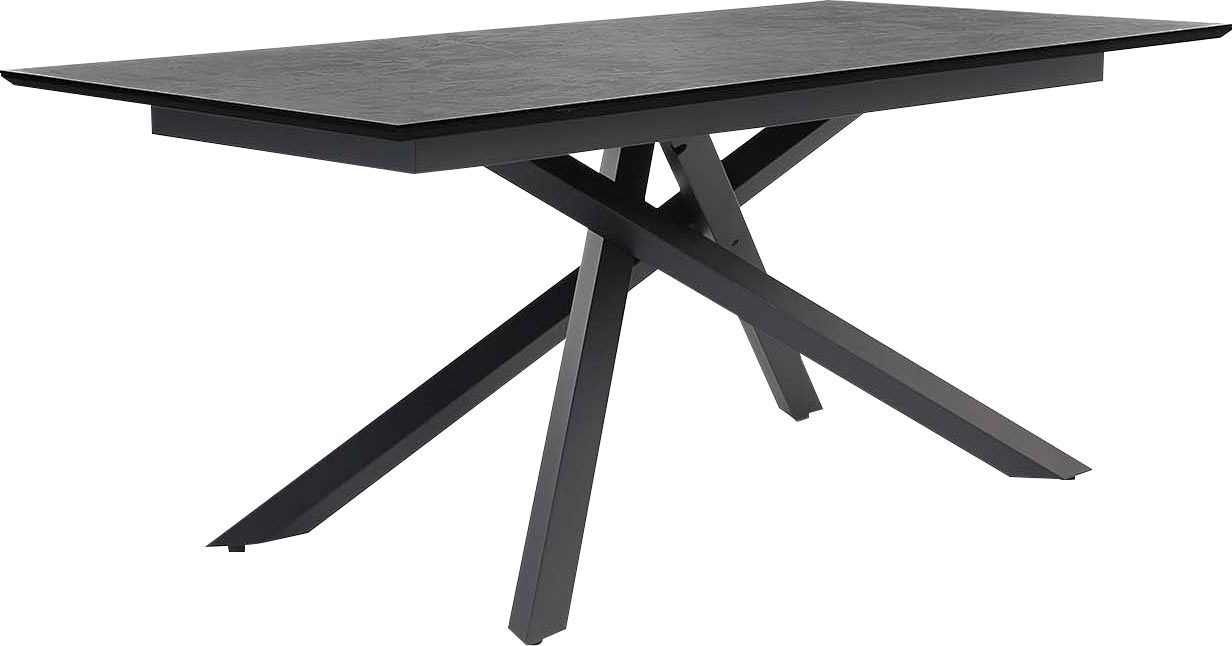 Jockenhöfer Gruppe Table de salle à manger »Silas« in 180x90 cm, Tischplatte in anthrazitfarbender Marmoroptik