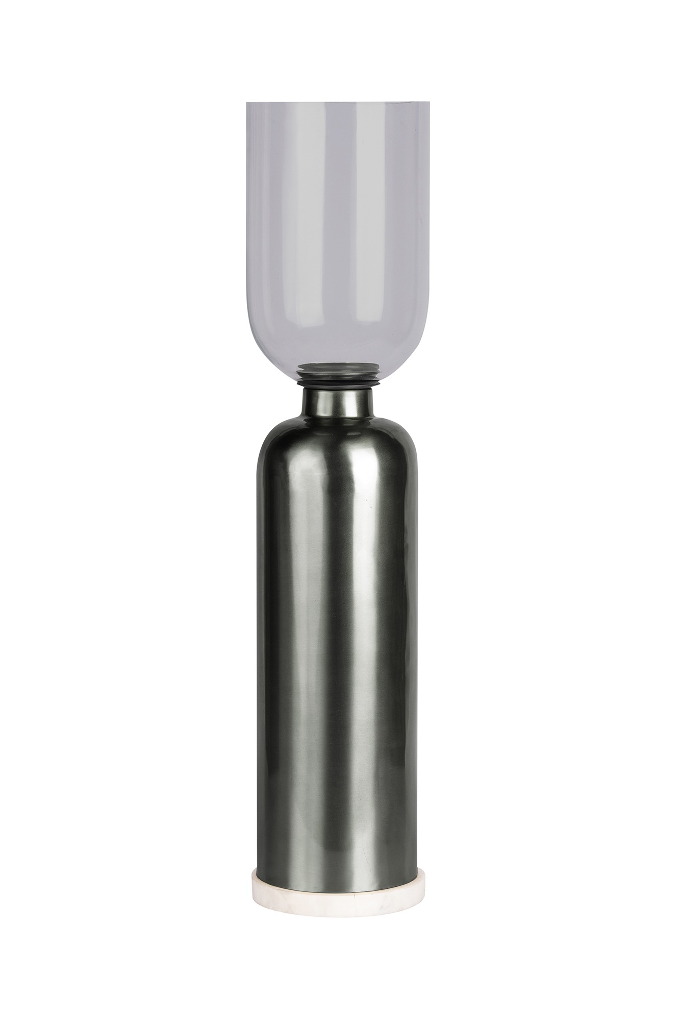Kayoom Kerzenhalter "Bodenkerzenhalter Shanti 225" Bodenkerzenhalter aus Metall, Marmor-Sockel, Windlicht aus Glas