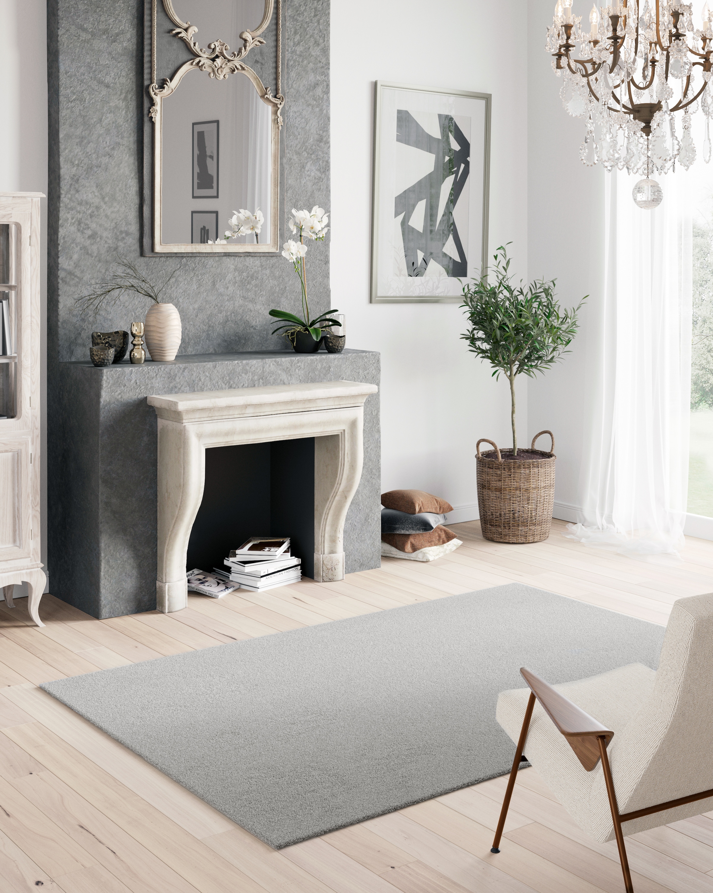 Primaflor-Ideen in Textil Teppich »MELLOW, Made in Belgium« rechteckig 19 mm Höhe Uni Farben, weicher Flor, waschbar