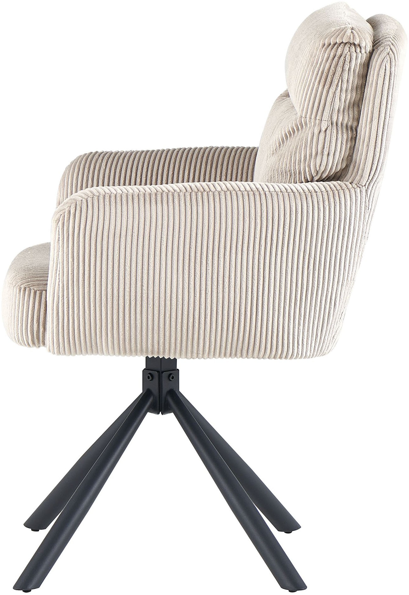 GOODproduct Esszimmerstuhl »Justin« (Set) 2 Stk.gemütlicher Sessel mit Taschenfederkern, 360 Grad drehbar, Grob - Cord