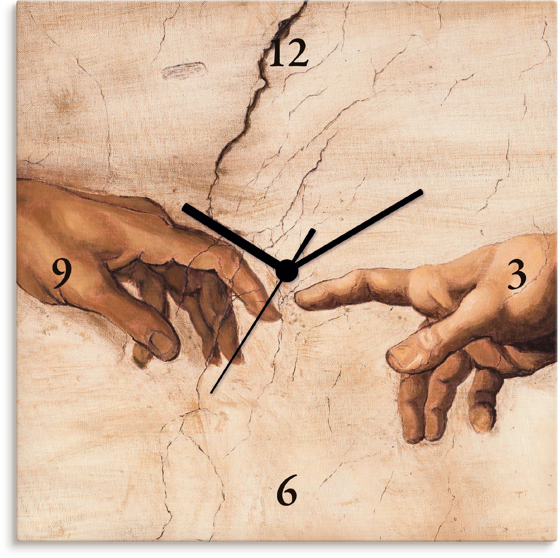 Image of Artland Wanduhr »Hände«, lautlos, ohne Tickgeräusche, nicht tickend, geräuschlos - wählbar: Funkuhr o. Quarzuhr, moderne Uhr für Wohnzimmer, Küche etc. - Stil: modern bei Ackermann Versand Schweiz