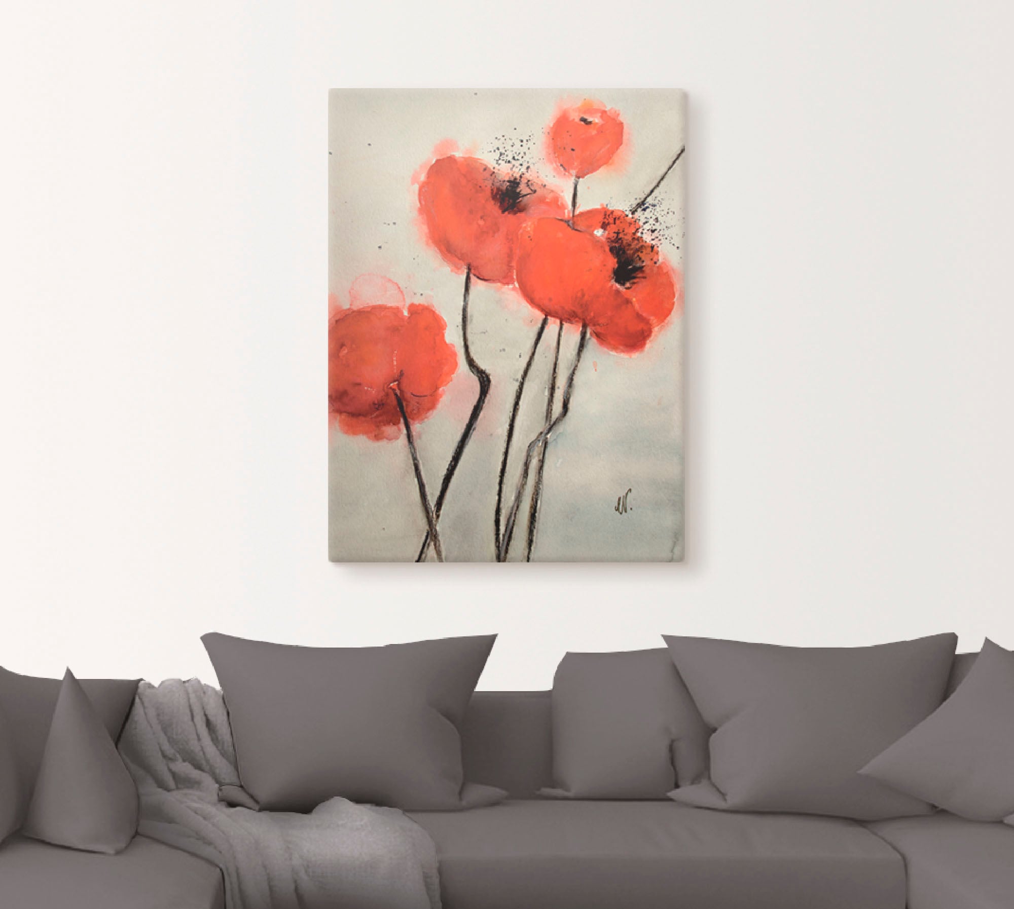 Artland Wandbild »Roter Mohn«, Blumen, (1 St.), als Leinwandbild, Poster in verschied. Grössen