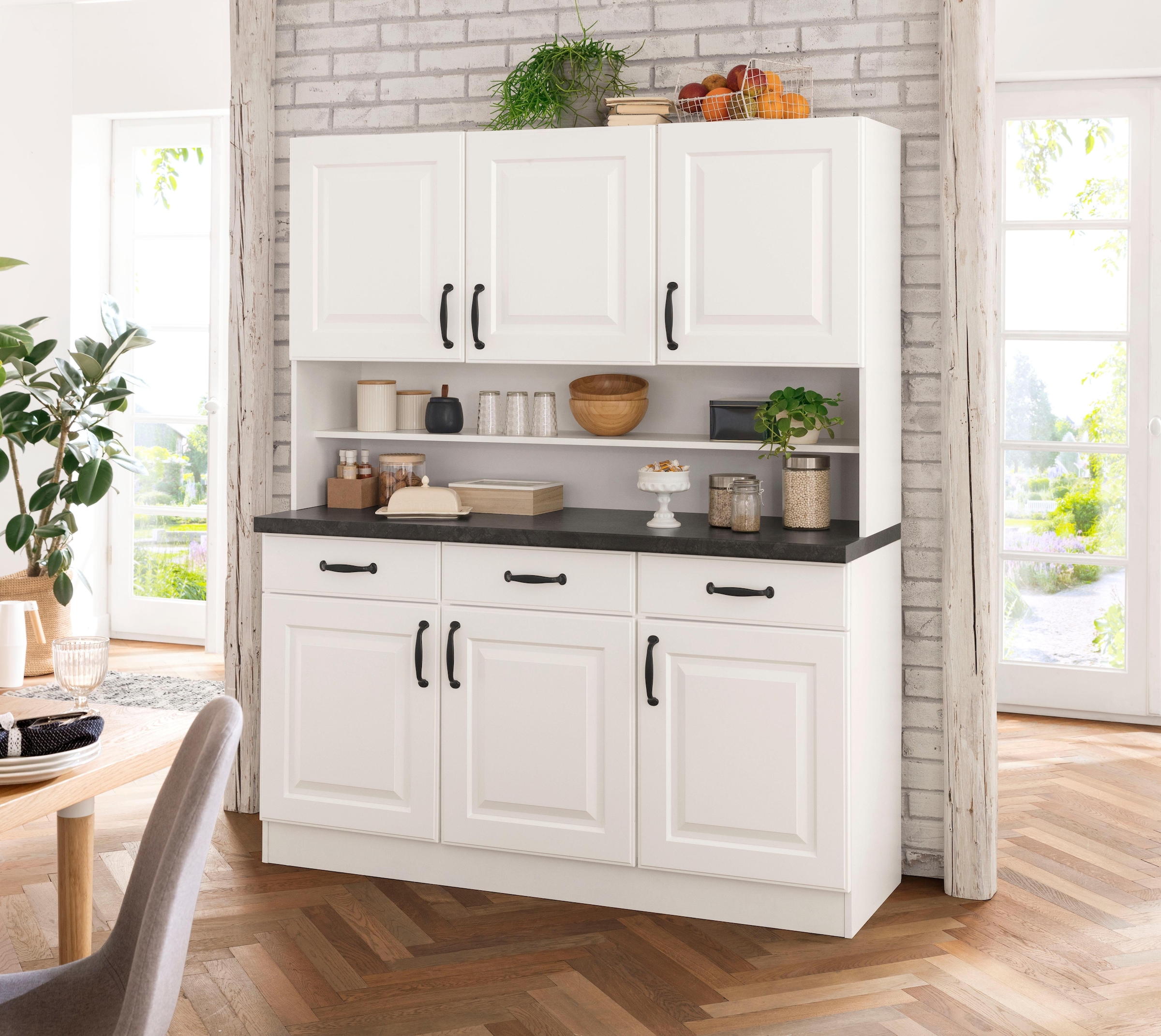 wiho Küchen Küchenbuffet "Erla" 150 cm breit mit Kassettenfront