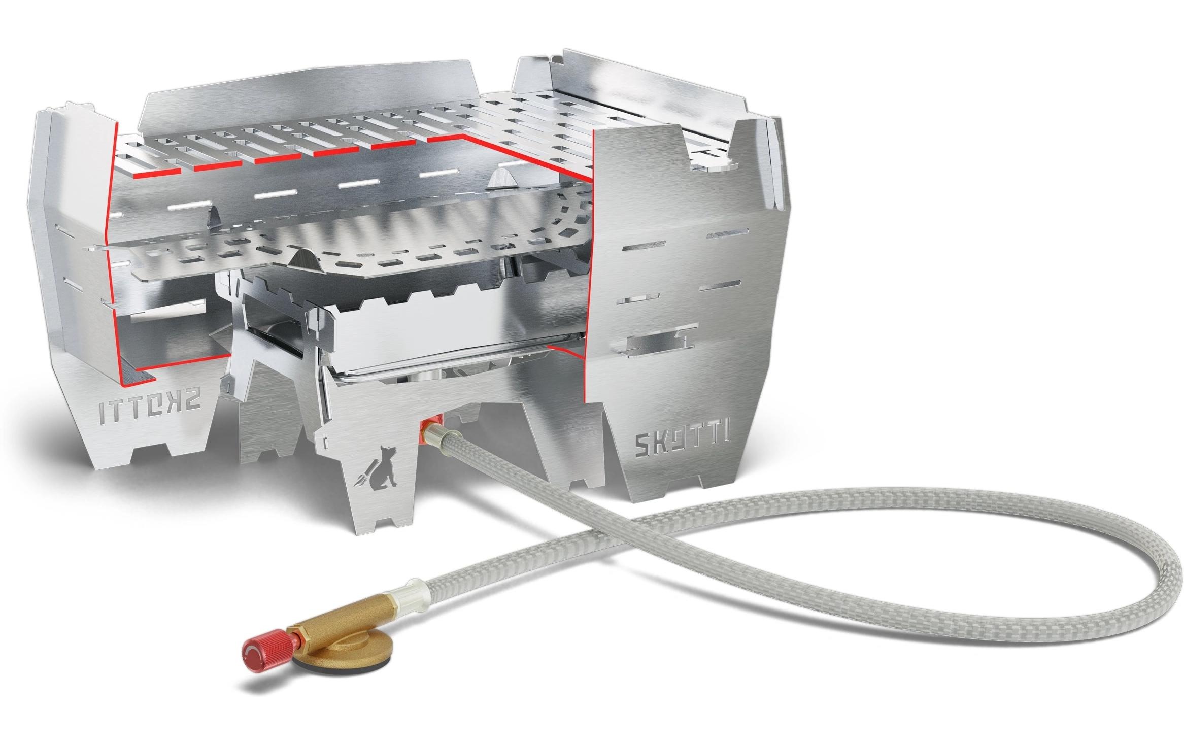 Image of Camping-Gasgrill "Skotti Mini" Ultra-mobiler faltbarer Edelstahlgrill für Camping und Outdoor