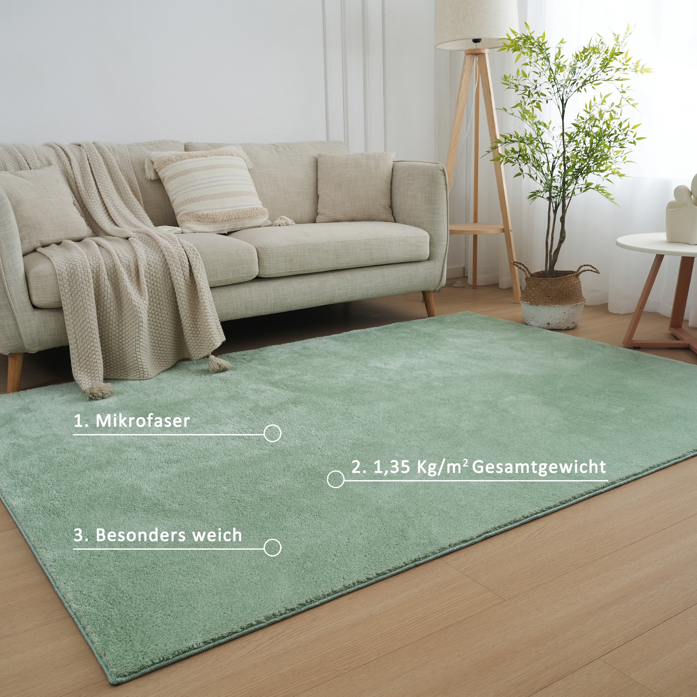 GOODproduct Teppich »Cali, in Standard- und Premium-Qualität, 13 mm oder 16 mm Höhe« rechteckig Uni-Farben, kuschelig, & weich, waschbar, Wohnzimmer, Schlafzimmer
