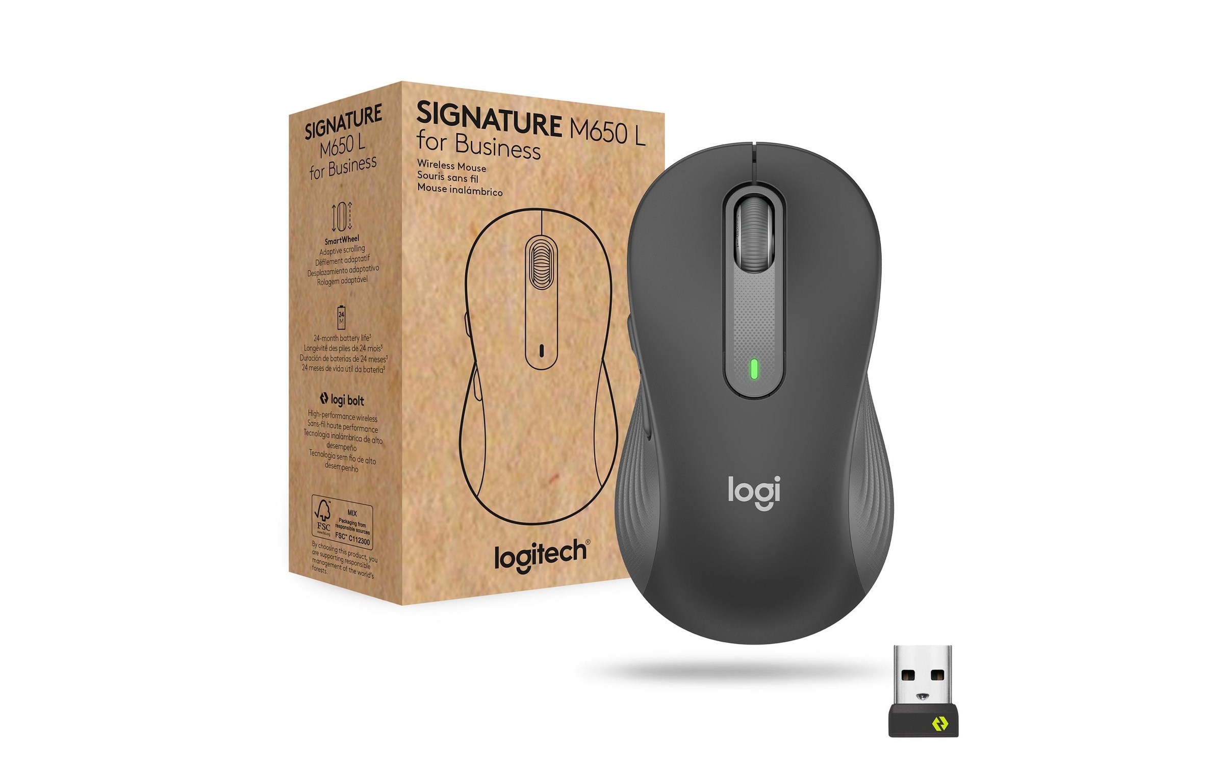 Image of Logitech Maus "Signature M650 L for Business Graphite" kabellos