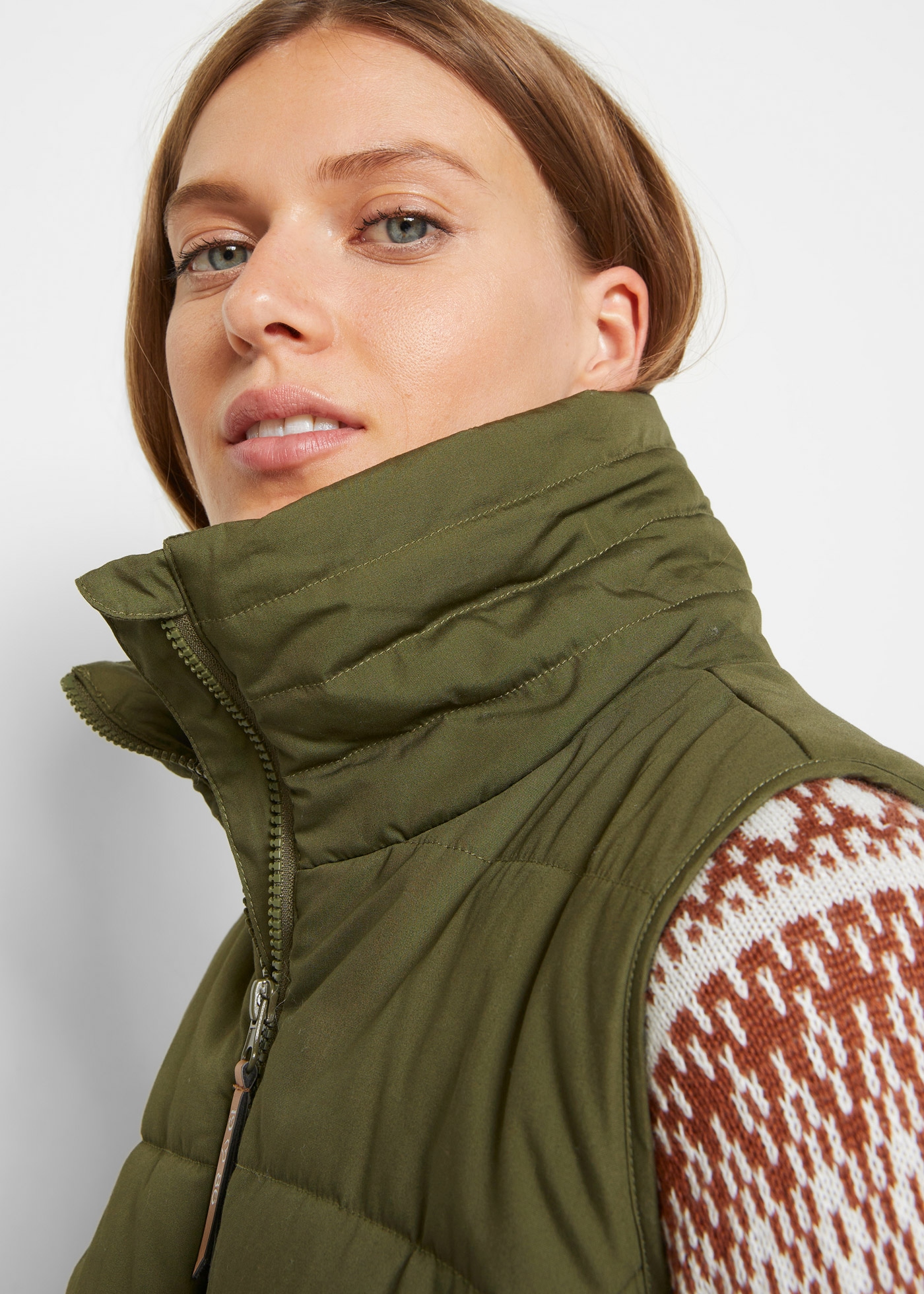 bonprix Gilet long Longweste mit Stehkragen