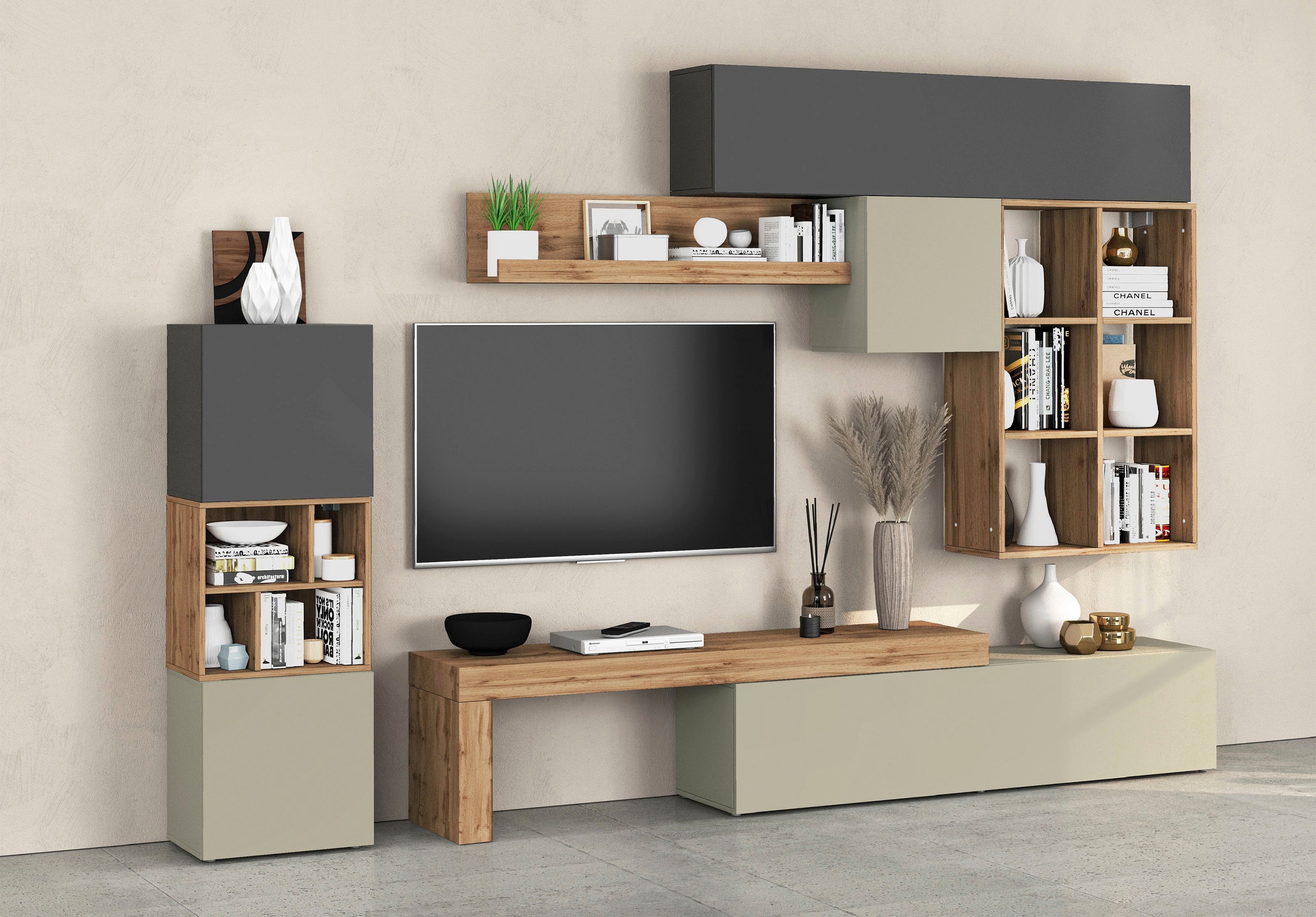 Image of GOODproduct Wohnwand "Chronos Wohnwand, Medienwand, 8-er set" 8 Stk. tlg.