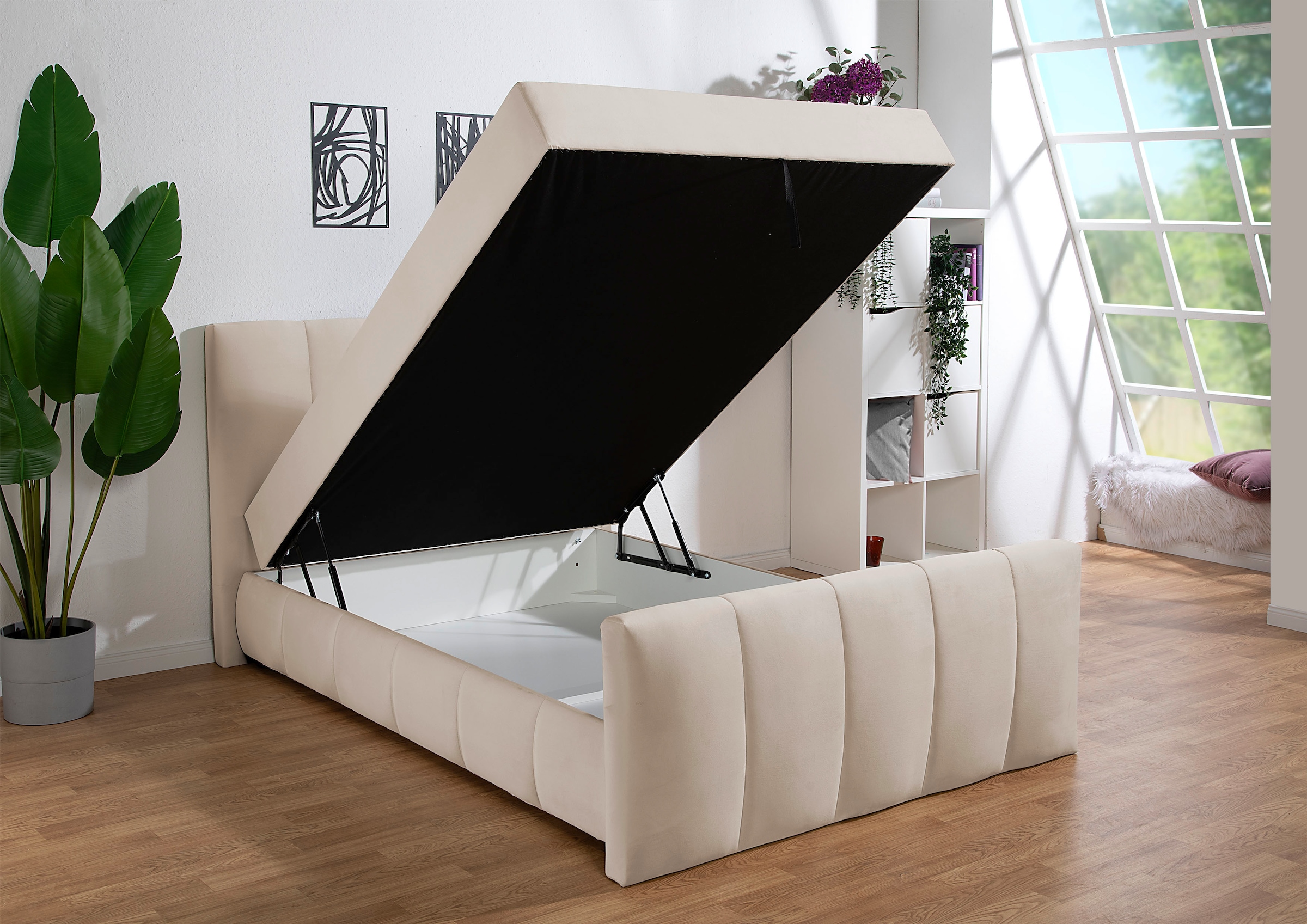 Home affaire Boxbett »Hanelore inkl. Bettkasten und Topper« Boxbett mit Bettkasten und Fussteil, inkl. Topper