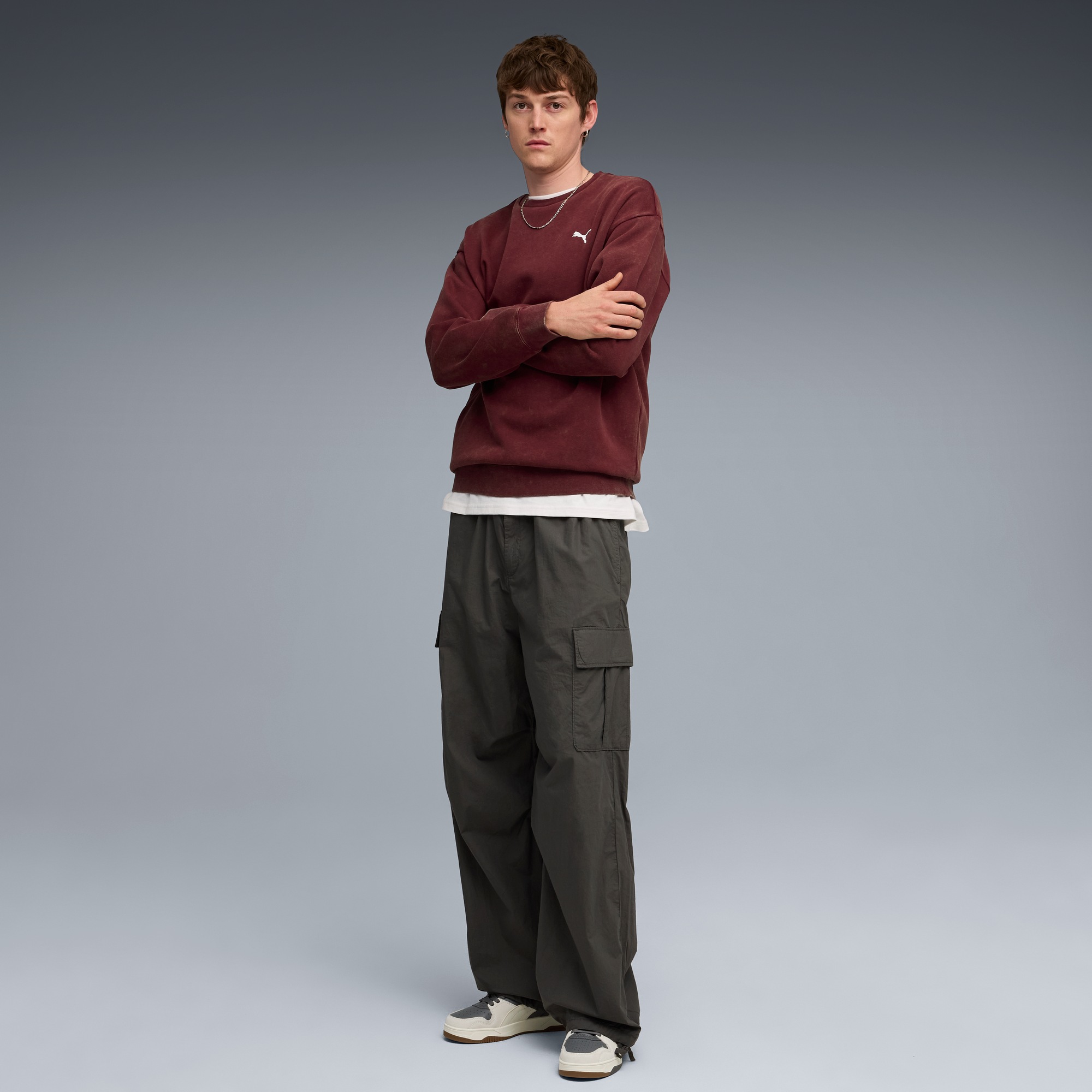PUMA Langarmshirt »ESS ELEVATED RELAXED WASH CREW FL«