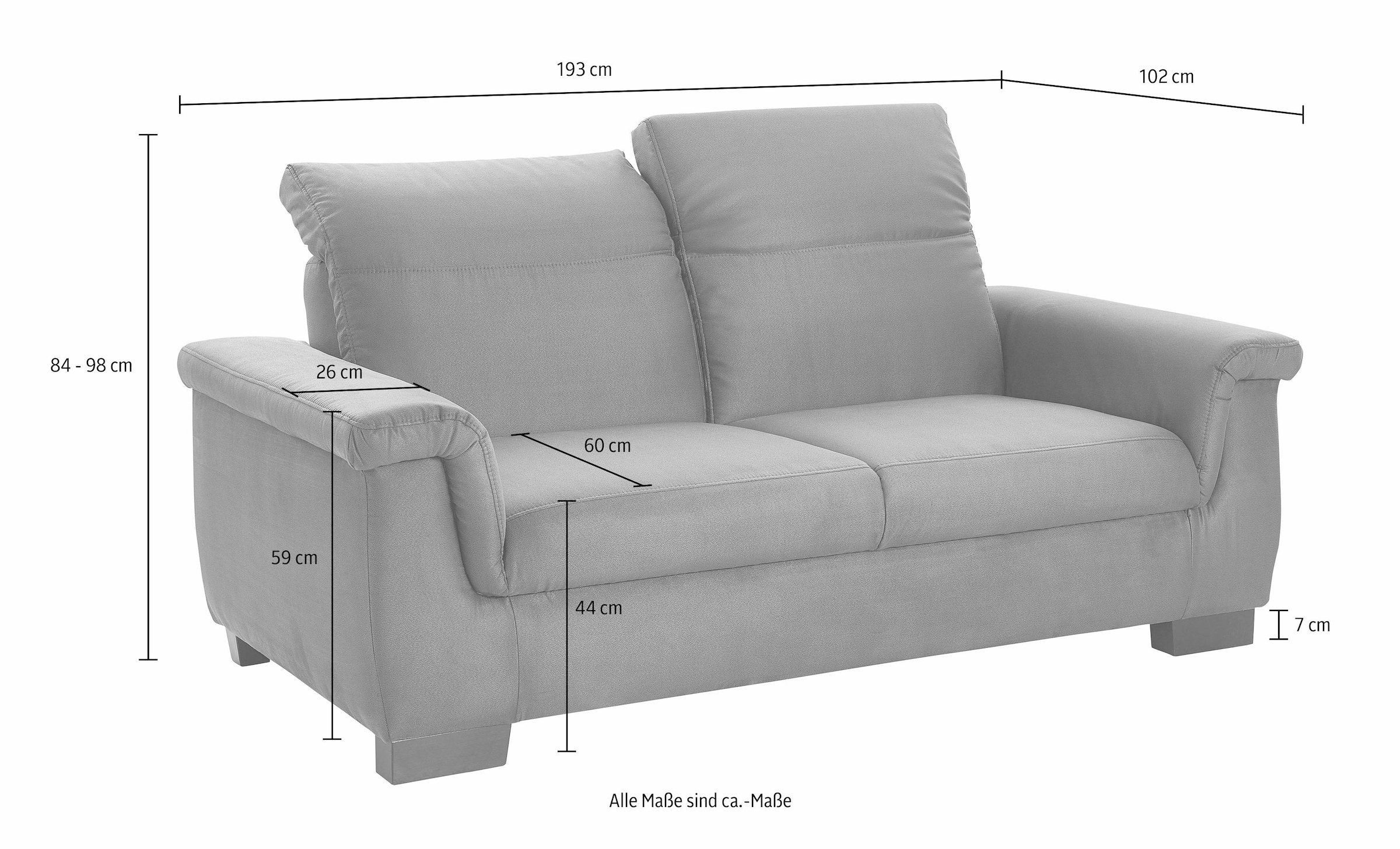 DOMO collection 2-Sitzer »Sully« wahlweise mit Rückenverstellung