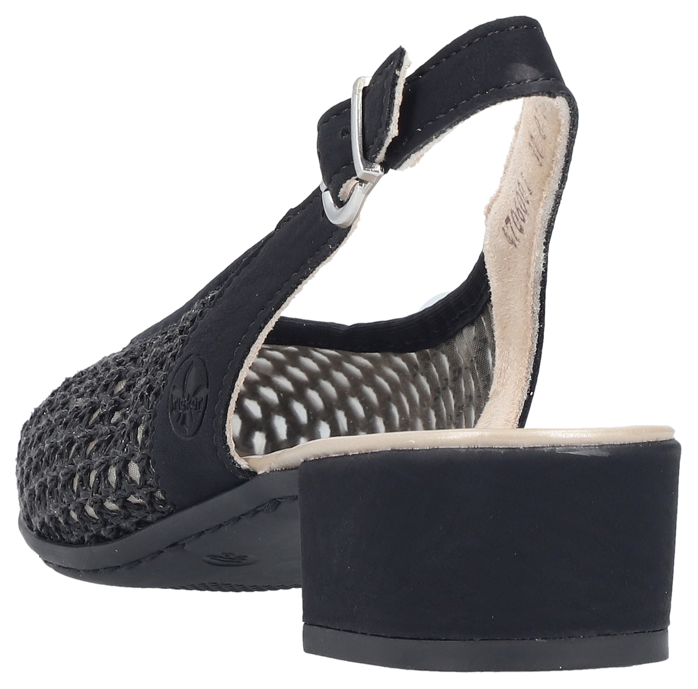 Rieker Sandale à enfiler  chaussure d'été, chaussure de fête, talon bloc, avec brides