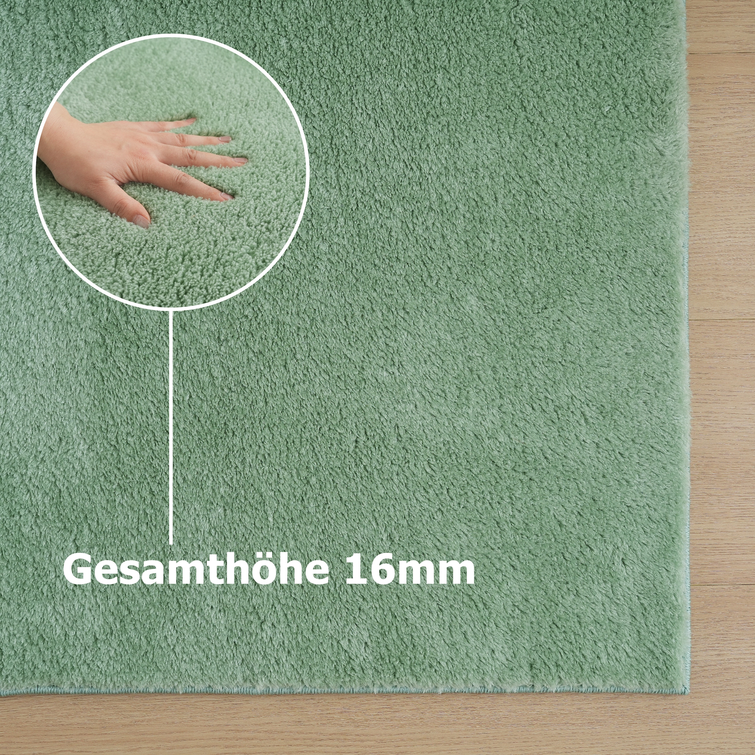 GOODproduct Teppich »Cali, in Standard- und Premium-Qualität, 13 mm oder 16 mm Höhe« rechteckig Uni-Farben, kuschelig, & weich, waschbar, Wohnzimmer, Schlafzimmer
