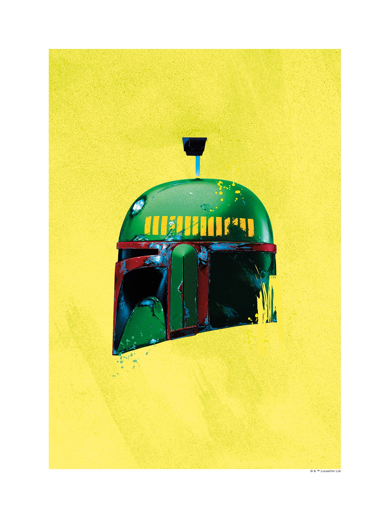 Image of Komar Bild "Star Wars Classic Helmets Boba Fett" Star Wars 1 Stk. tlg. Wandbild zur Dekoration im Kinderzimmer - ohne Rahmen