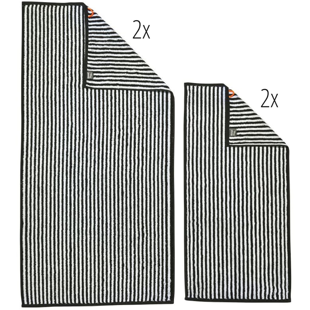 done.® Handtuch Set »Daily Shapes Stripes«, (Set, 4 St., 2 Handtücher (50x100 cm)-2 Duschtücher (70x140 cm)