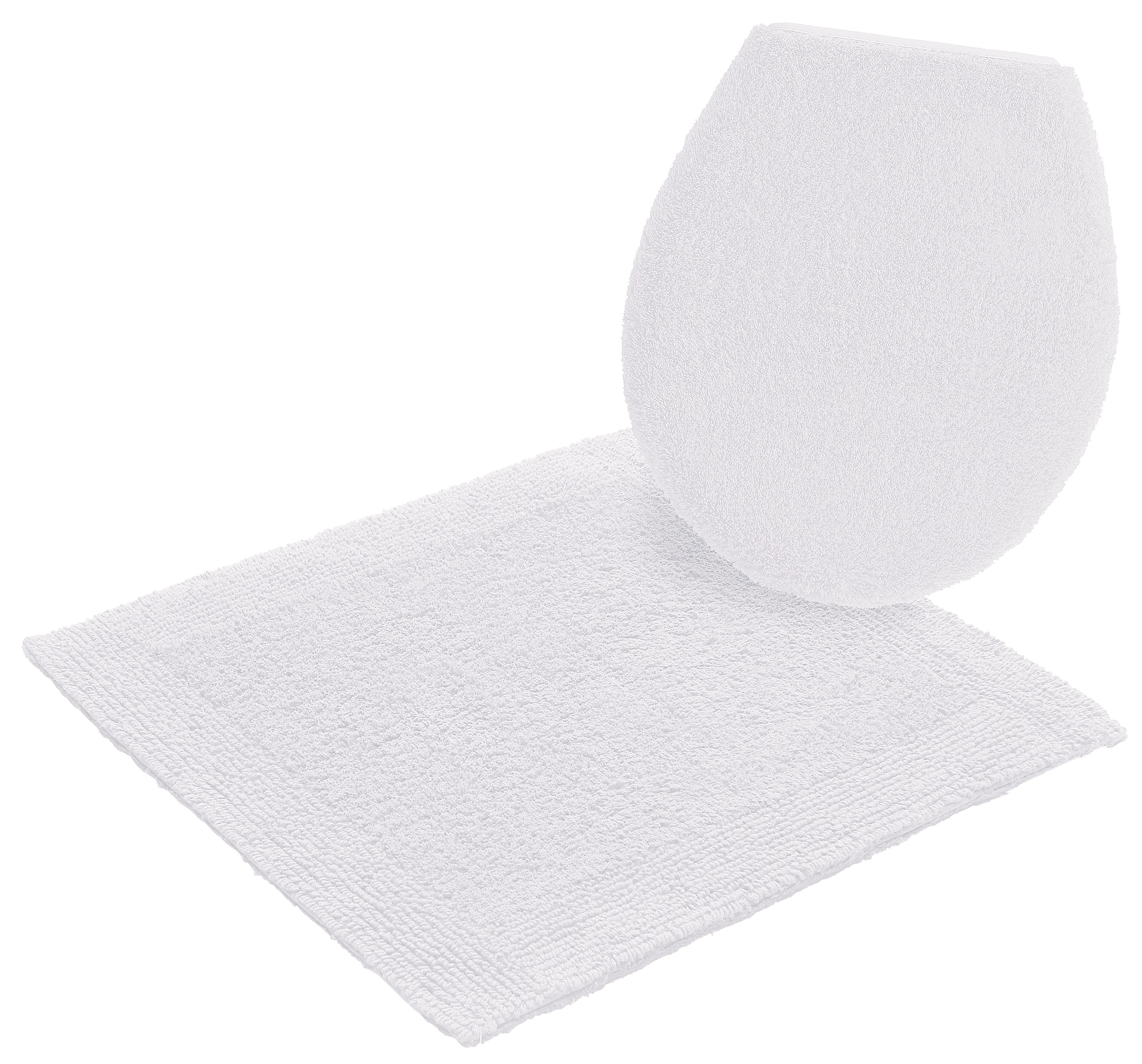 my home Badematte »Kapra, Badvorleger, Badezimmer Teppich«, beidseitig nutzbar-fussbodenheizungsgeeignet-strapazierfähig, mit Bordüre, Badteppich, Badematte, Baumwolle