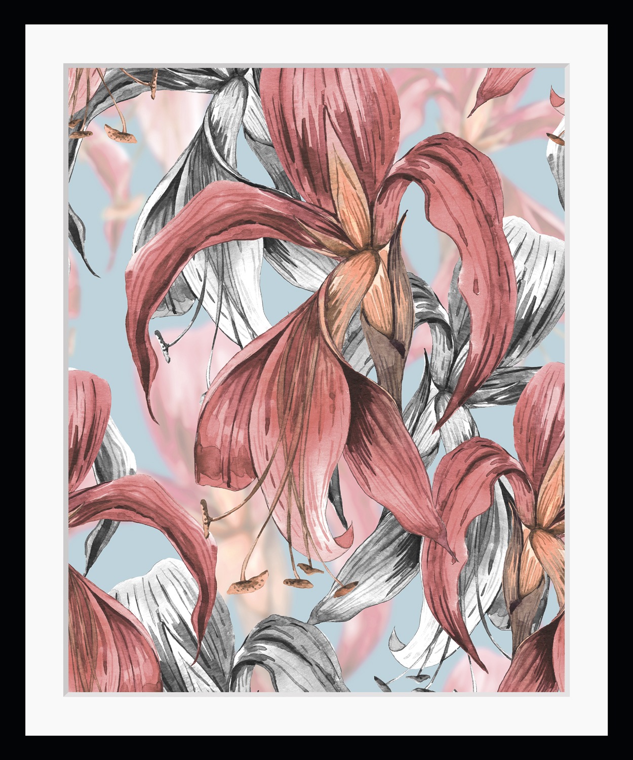 Image of queence Bild "Joachim" Blumen Blätter Pflanzen Pflanzenbilder HD Premium Poster-Druck inkl. Holzrahmen