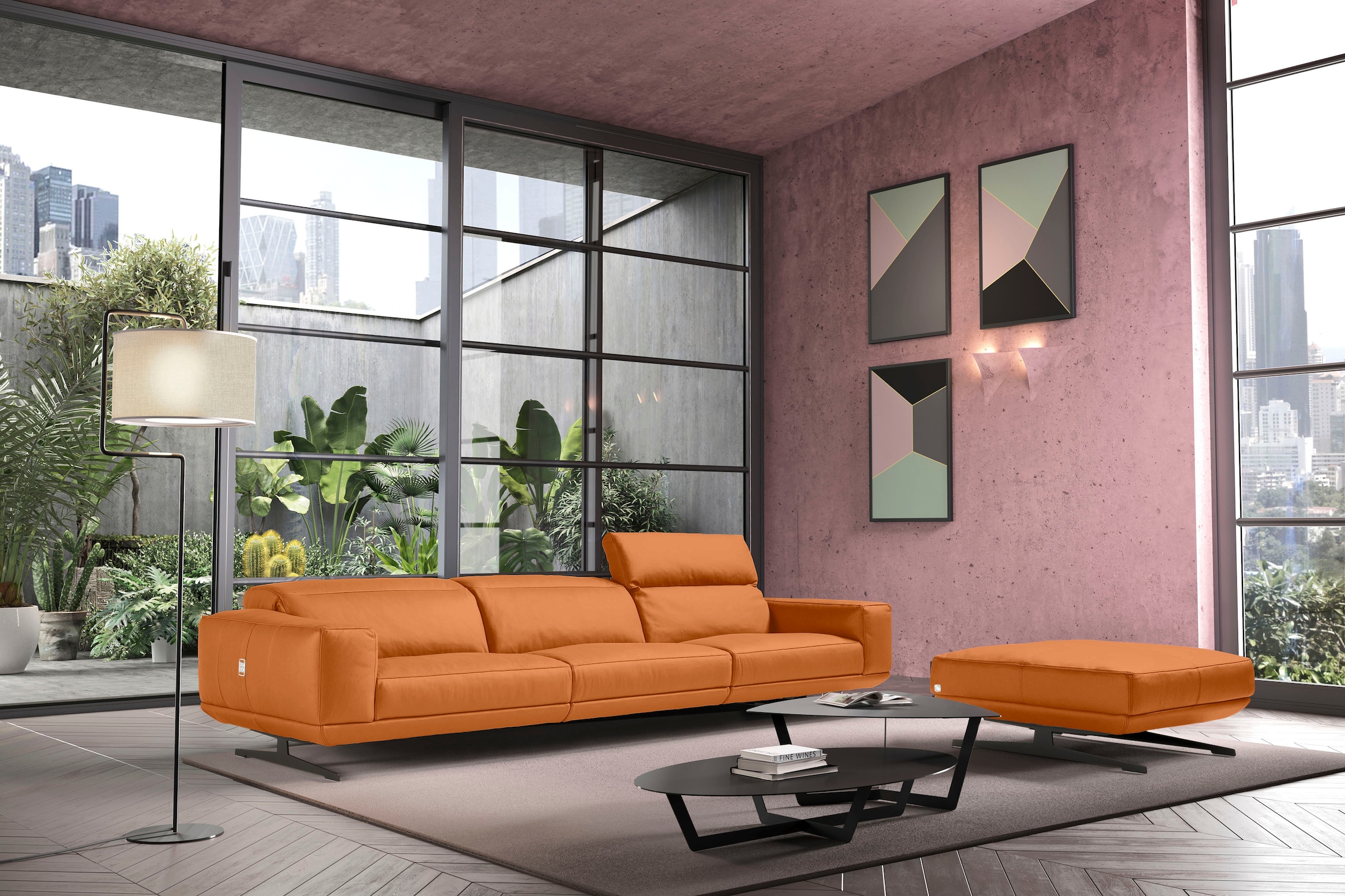 Image of Egoitaliano 3-Sitzer "Gloria, super bequem, hochwertige Verarbeitung, edles Design, Megasofa" beidseitig verstellbare Rückenelemente, mit Designmetallfüssen