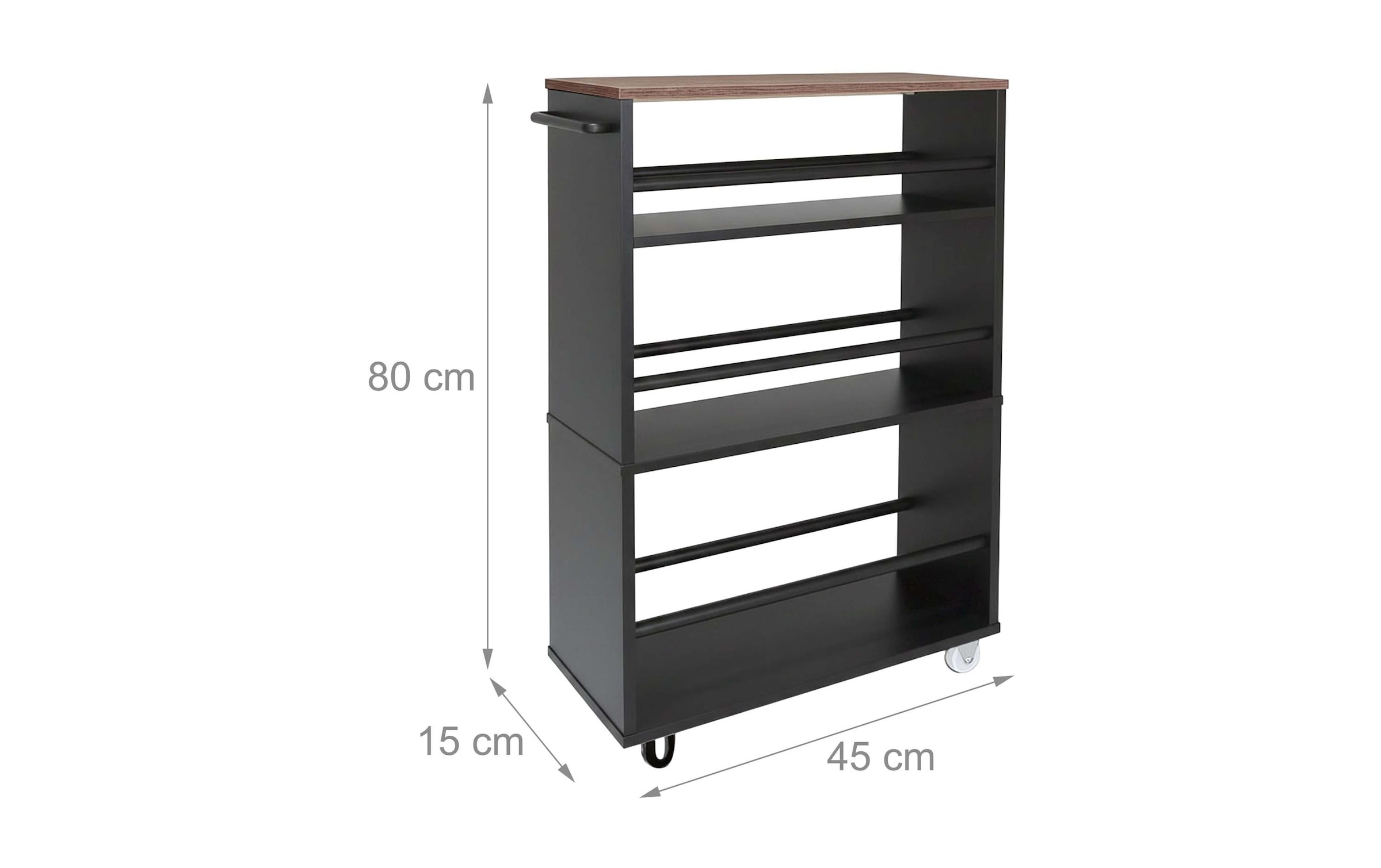 relaxdays Beistellwagen »Nischenordnungswagen 15 x 80 x 45 cm«