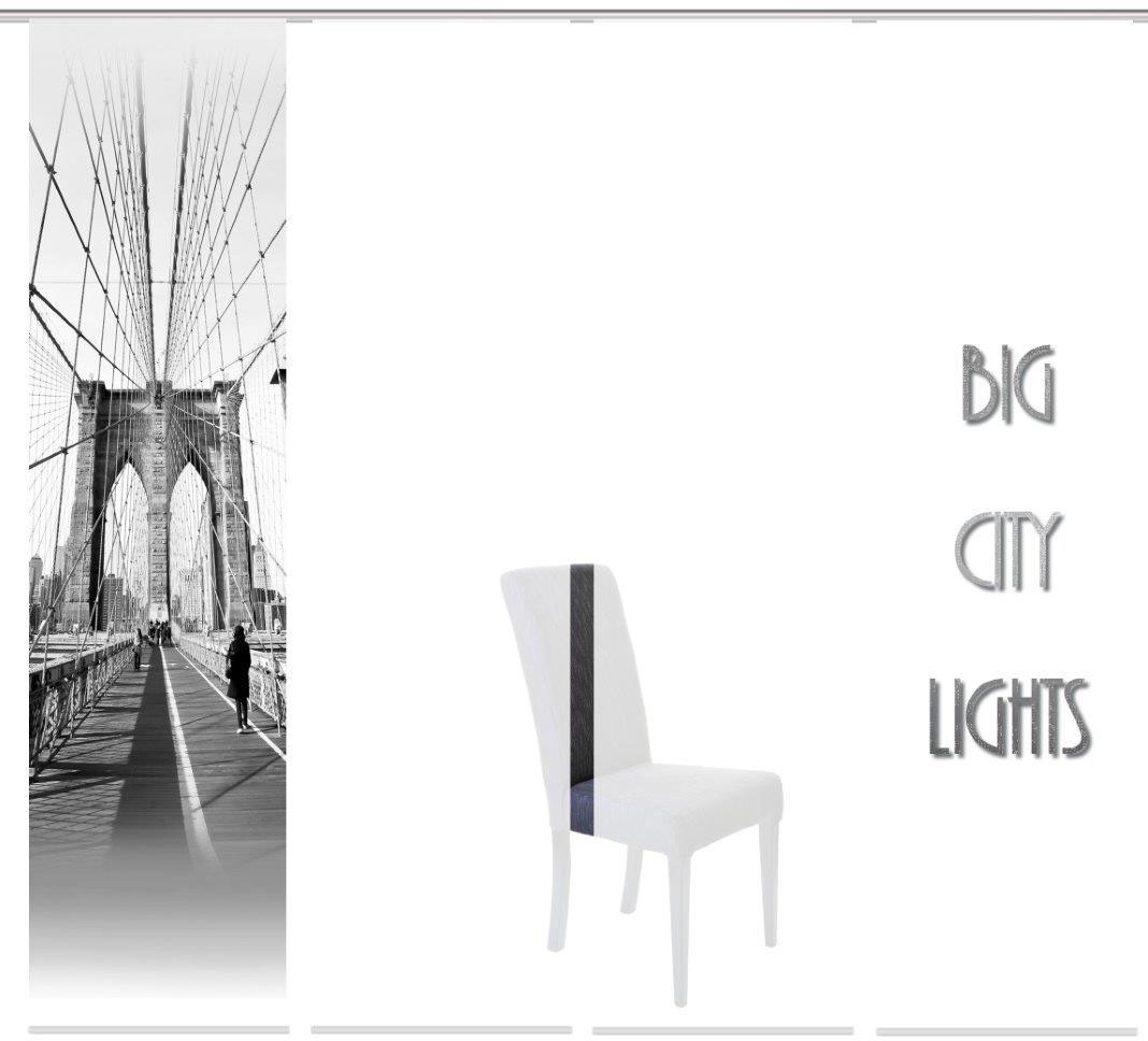 Image of HOME WOHNIDEEN Schiebegardine »BRIGO 4er SET«, (4 St.), Dekostoff-Seidenoptik, Digital bedruckt bei Ackermann Versand Schweiz