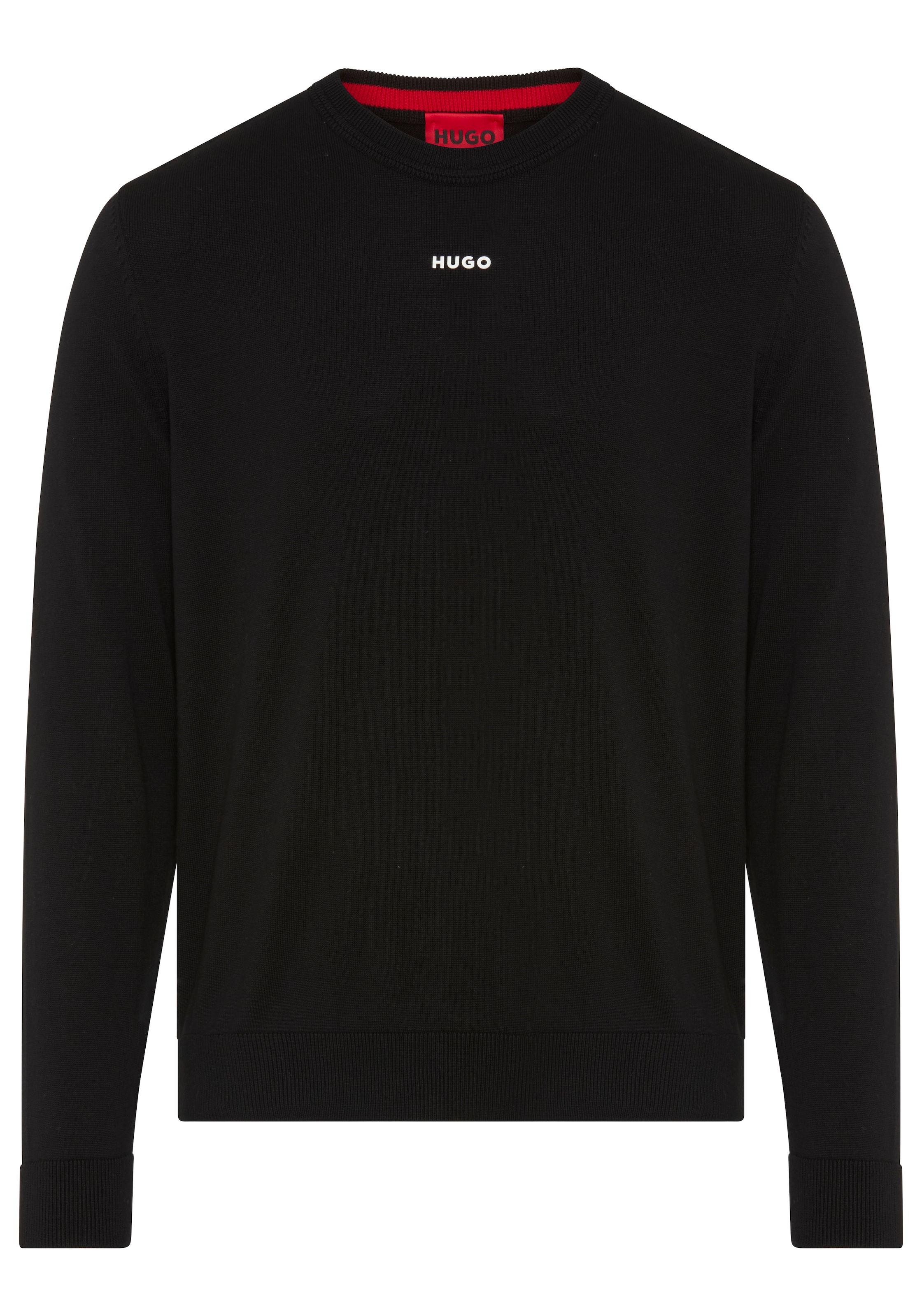 HUGO Pull à col rond »San Cassius-C2« Col rond, coupe slim, maille fine
