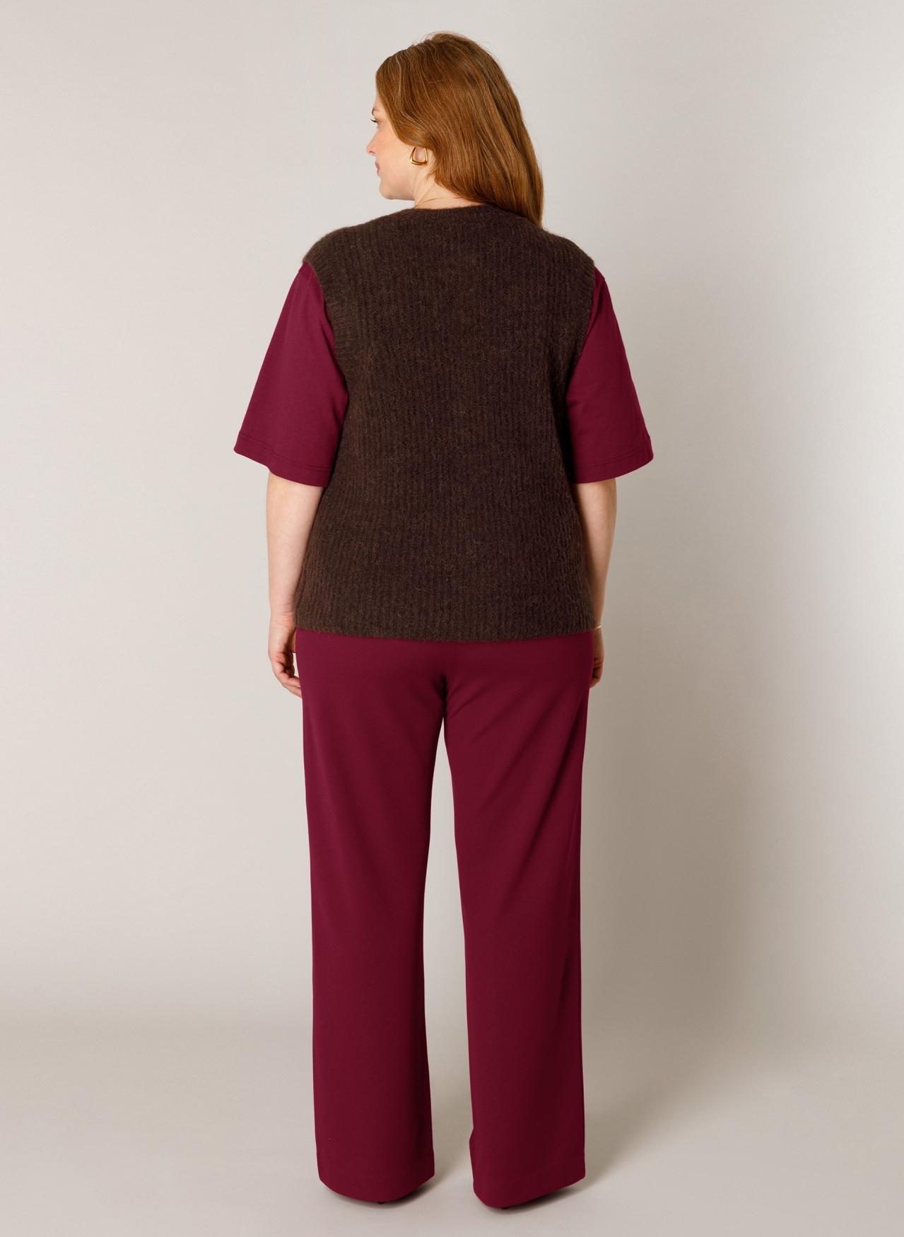 Base Level Curvy Gilet tricoté »Nelly« sans manches - avec patte de boutonnage / grandes tailles