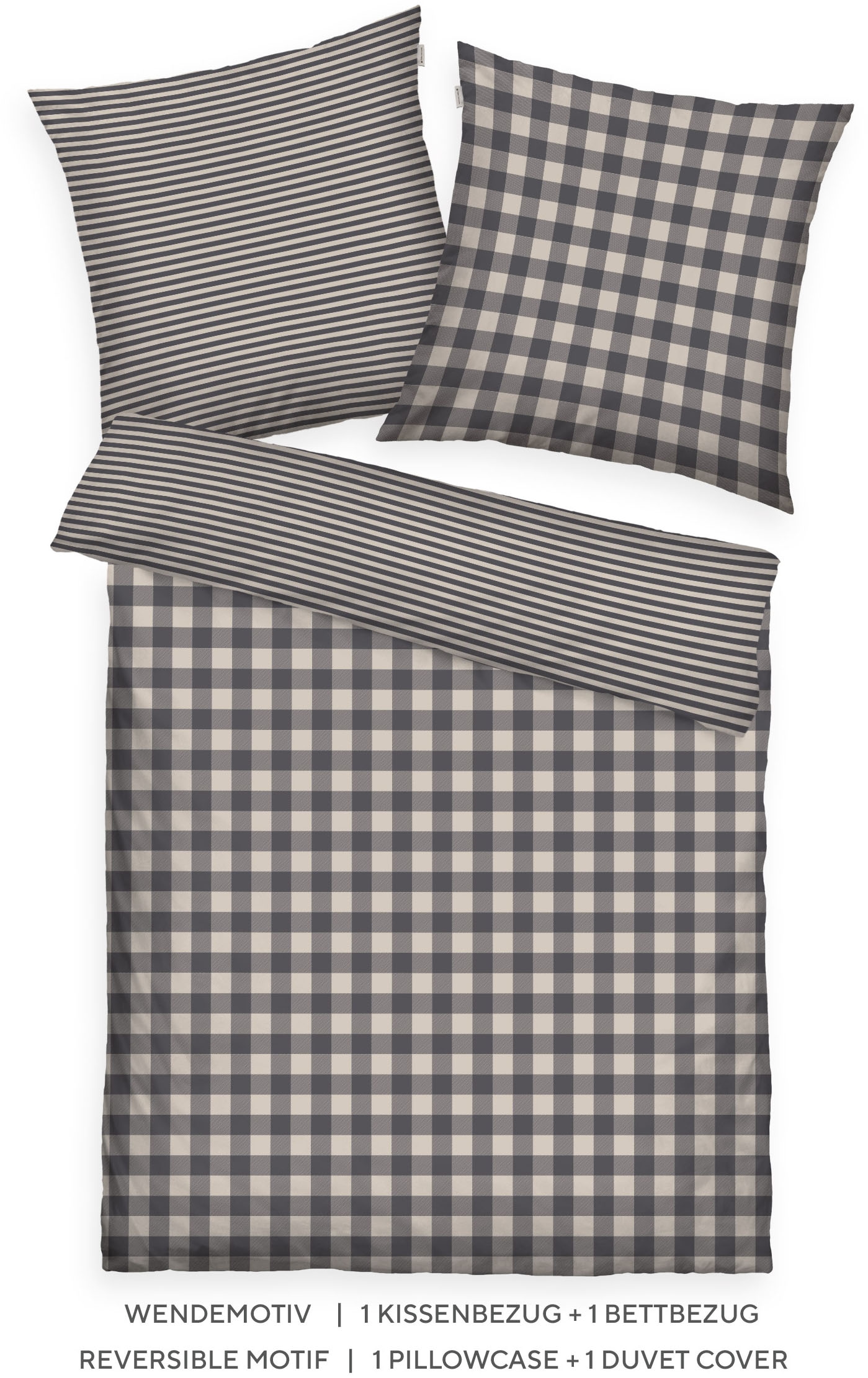 TOM TAILOR HOME Linge de lit »CLASSIC CHECK in Gr. 135x200cm oder 155x220cm« 2 cuis new bedroom, étiquette tissée