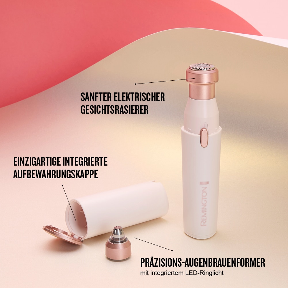Remington Tondeuse beauté »BareMe2-in-1 Gesichtshaarentferner (WFS200)« 2 Aufsätze verschiedene Trimmaufsätze, Präzisions-Augenbrauenformer, elektrisch