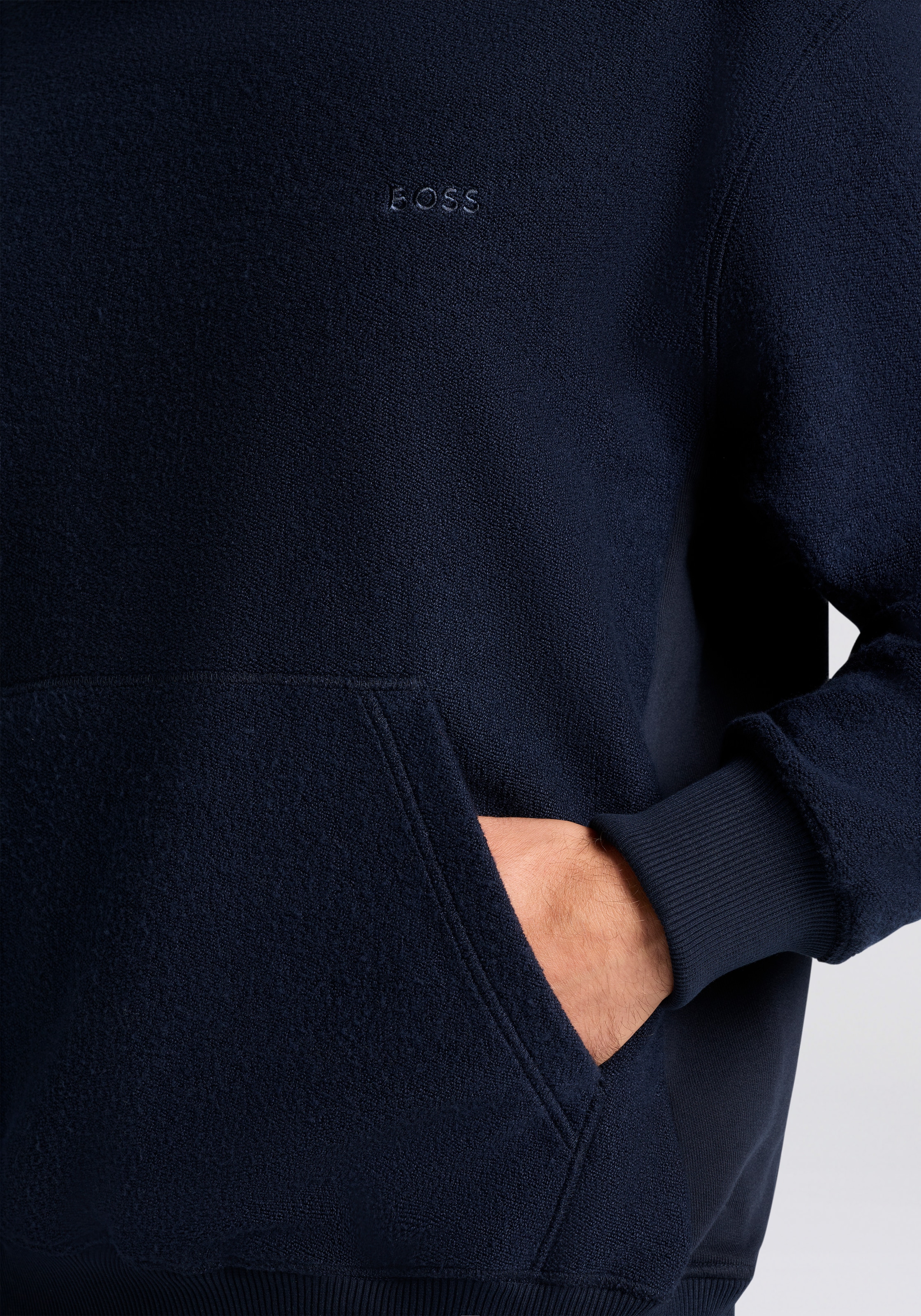 BOSS ORANGE Sweatshirt , Rundhalsausschnitt, Regular Fit, Kängurutasche
