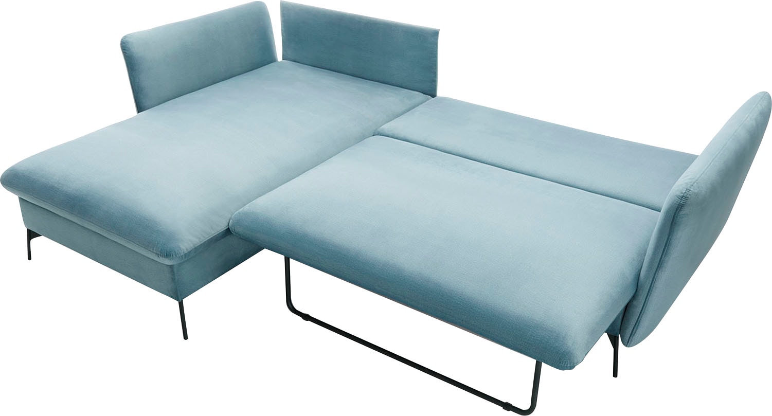 GOODproduct Ecksofa »LIVORNO,258 cm, L-Form,« Schlaffunktion u. Bettkasten (139/224cm), Samt, Struktur, Webstoff