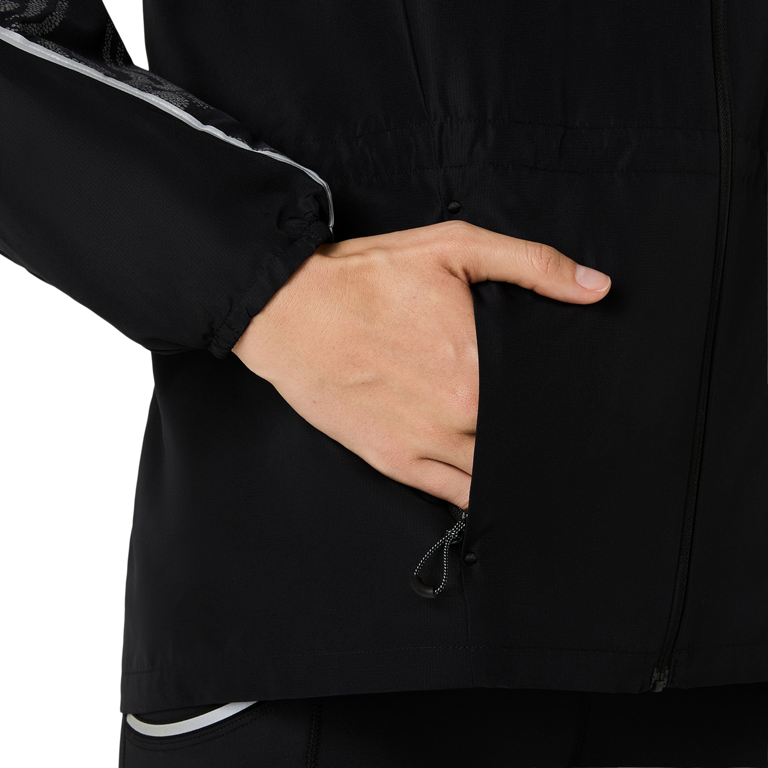 Asics Veste de course à pied »ROAD LITE-SHOW JACKET« Respirant, réfléchissant, poche pour smartphone