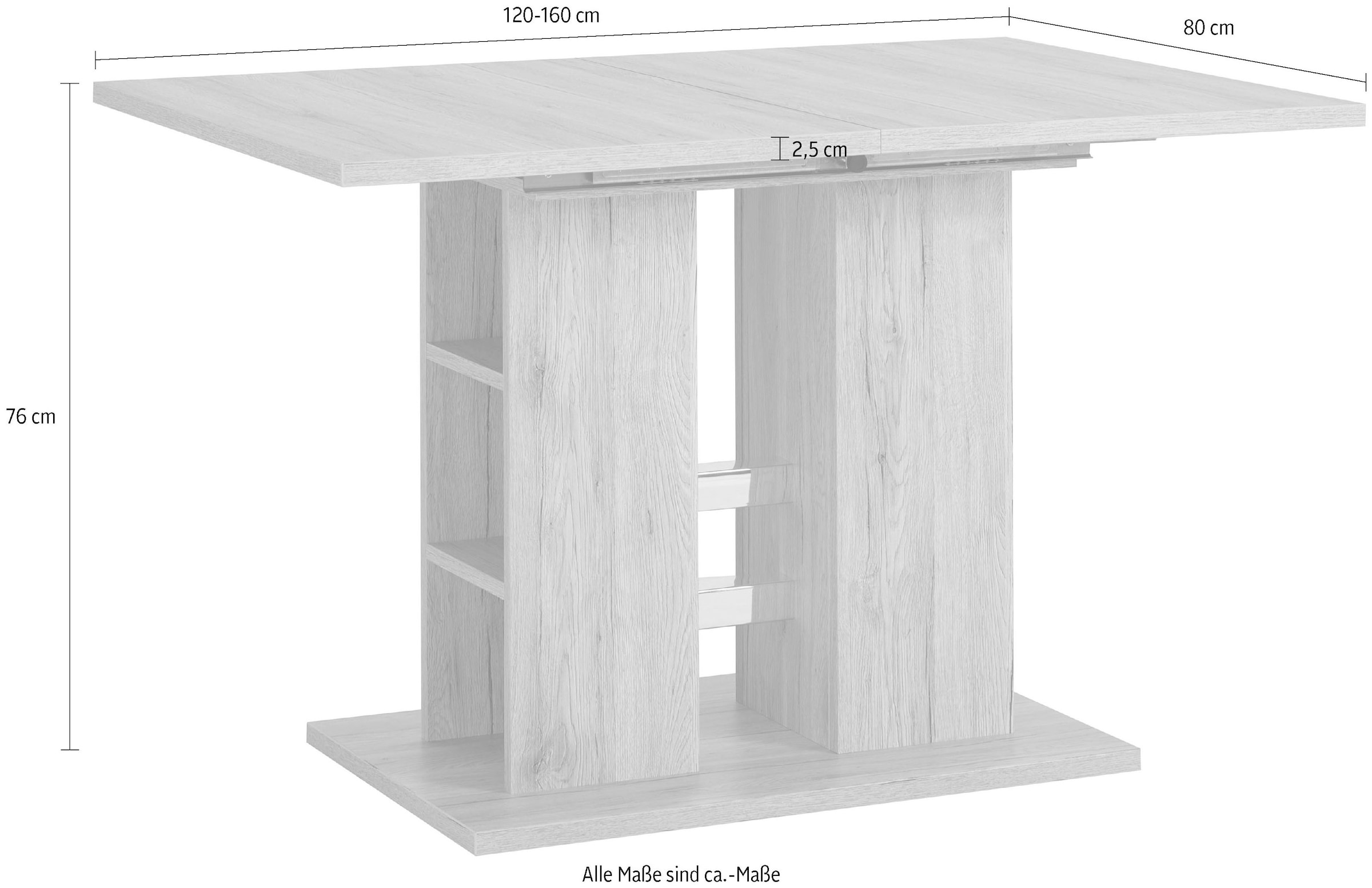 HELA Esstisch »STEFFI«, Breite 120-160 cm