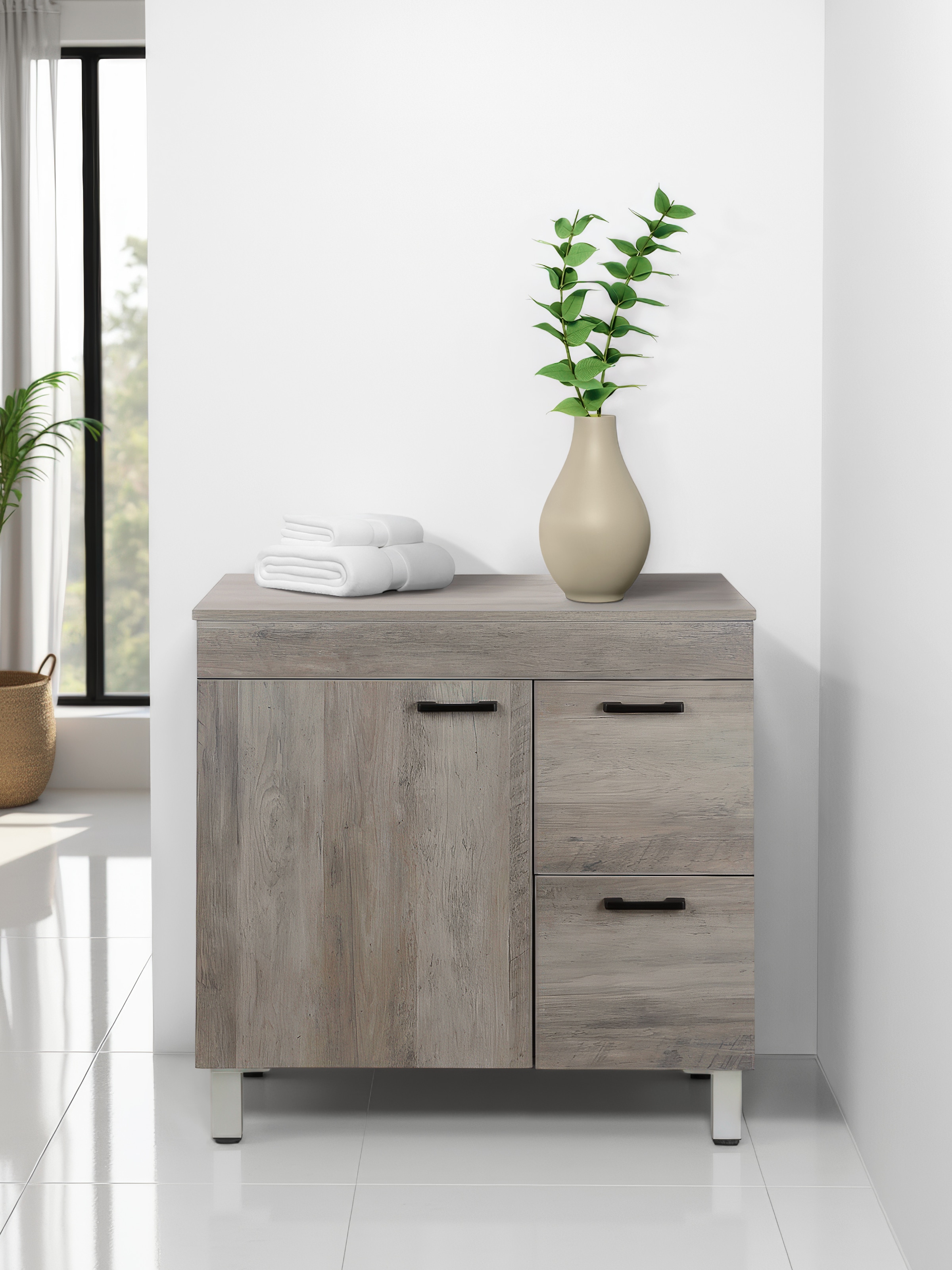 welltime Table de lavage »Florenz, Badezimmerschrank,Badschrank« Stauraum Waschtisch, 2 Schubladen und 1 Tür