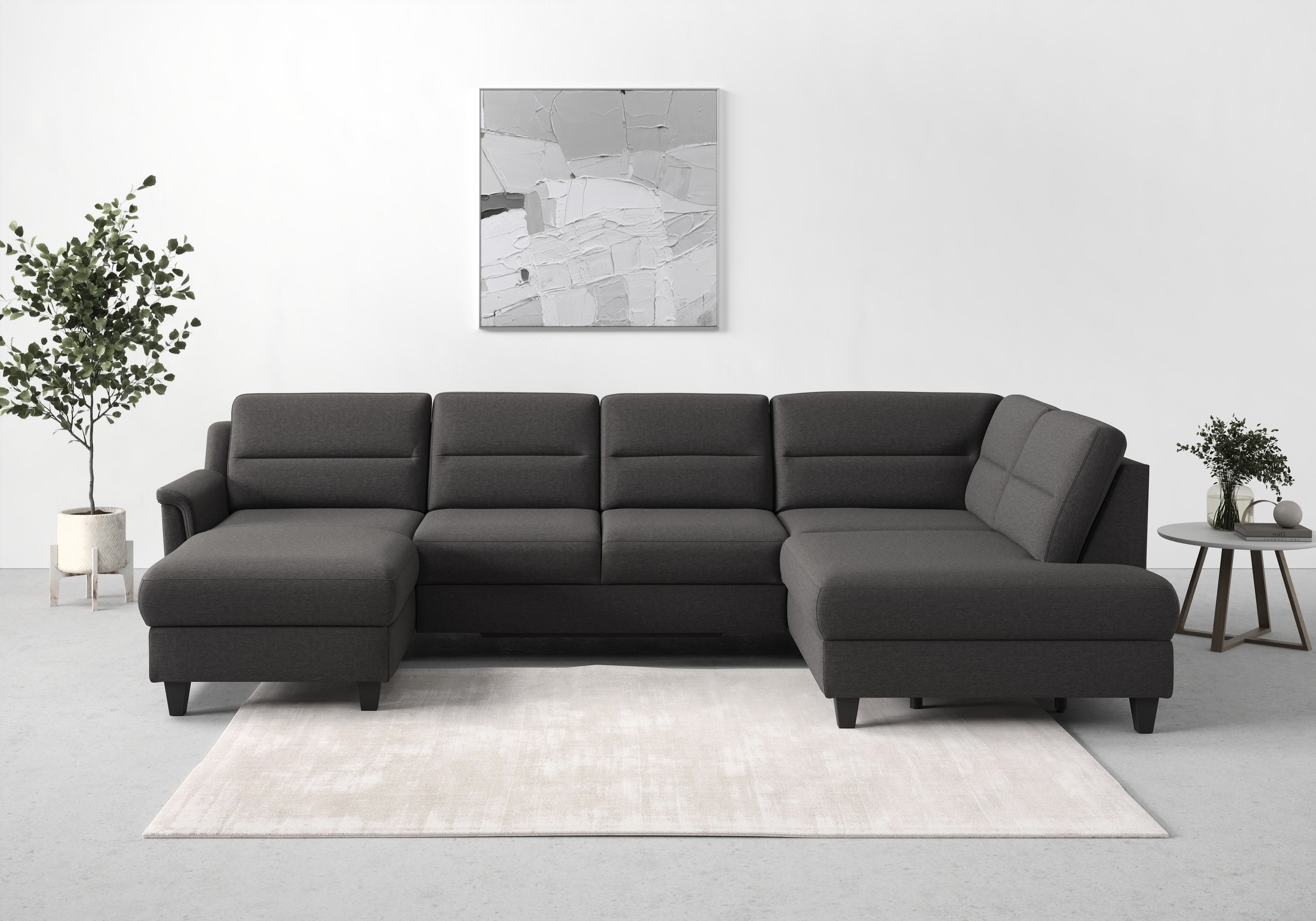 sit&more Wohnlandschaft »Farö U-Form« inklusive Federkern, wahlweise mit Bettfunktion und Bettkasten