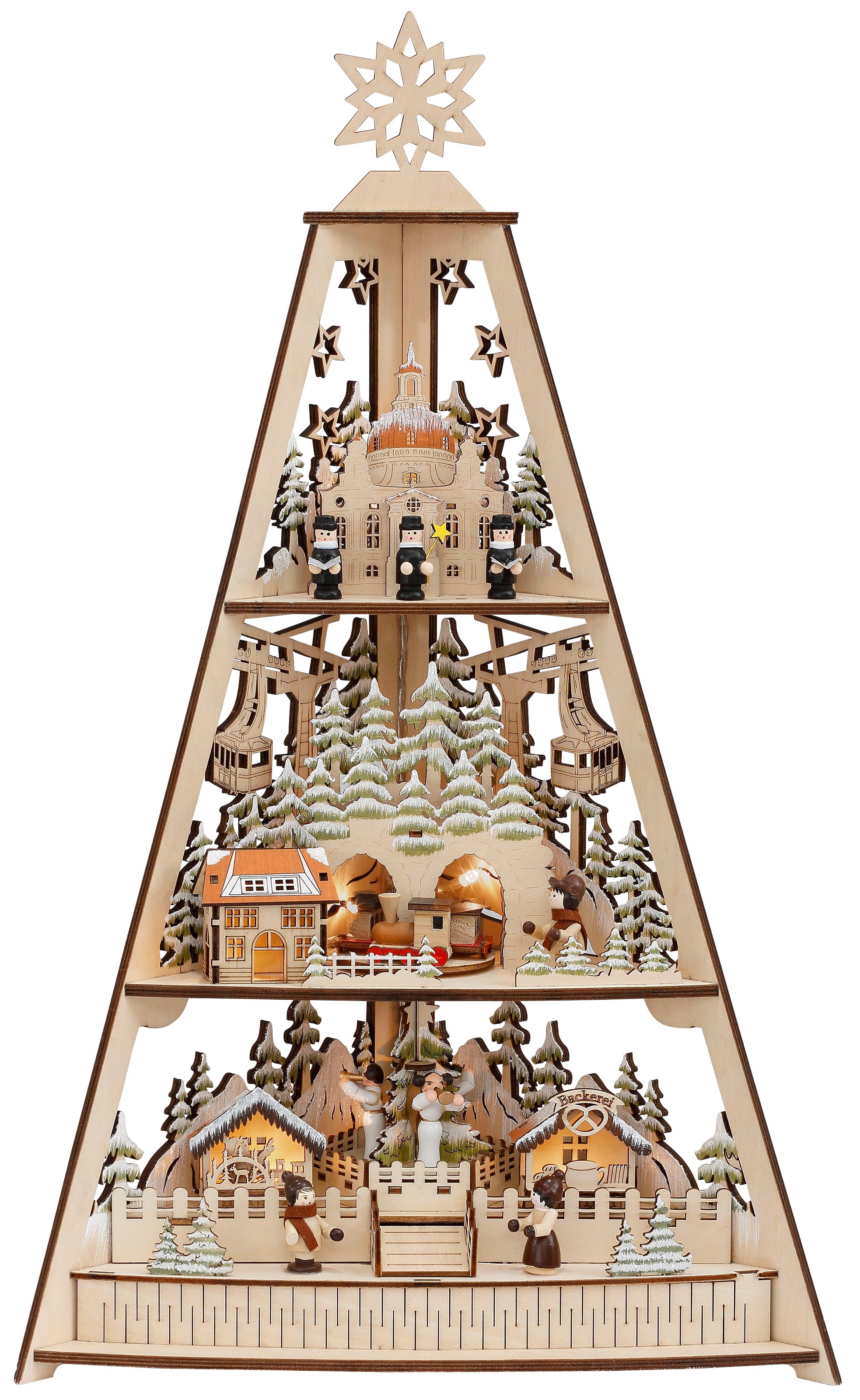 Image of my home LED Dekoobjekt, 1 St., Warmweiss, Tannenbaum aus Holz, mit 3 Etagen, Höhe ca. 53 cm bei Ackermann Versand Schweiz